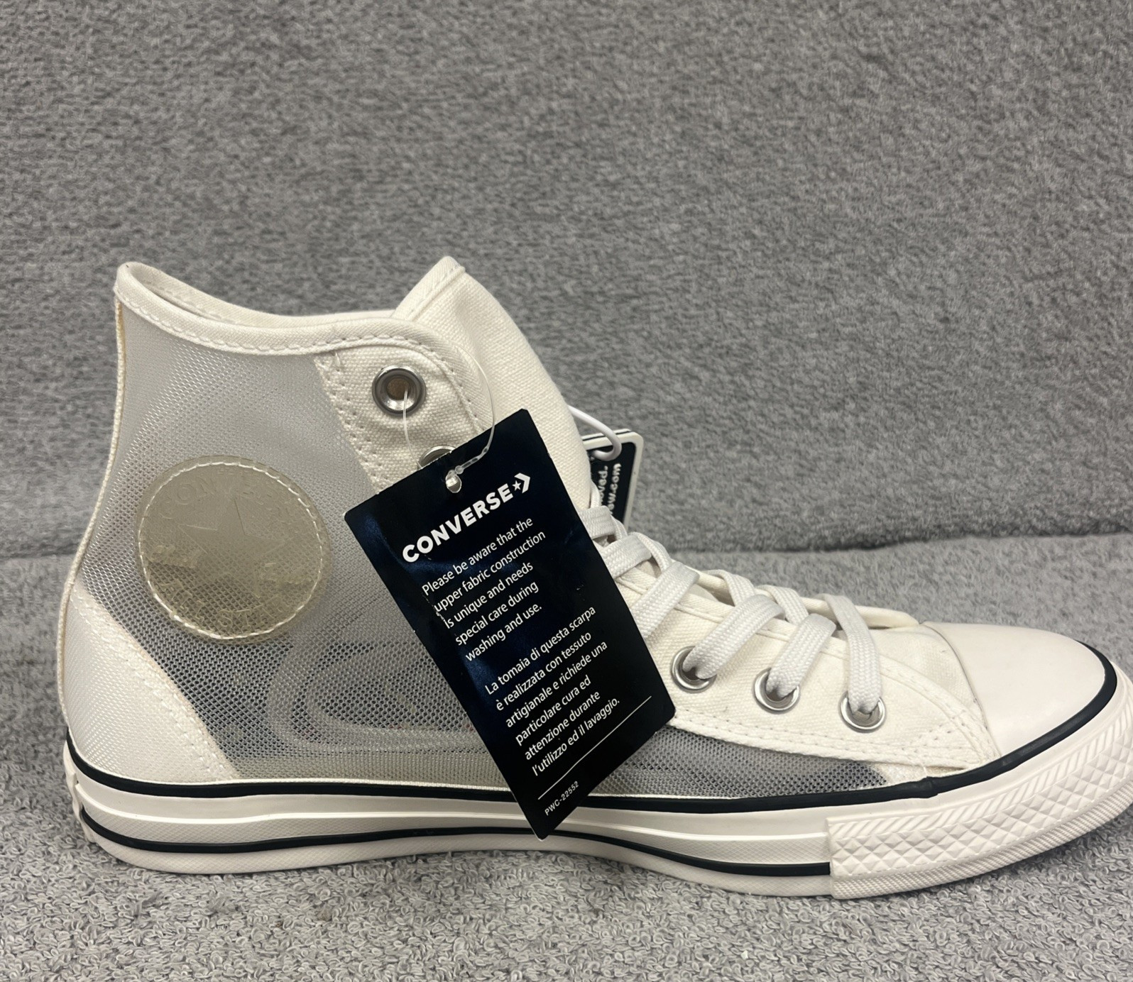 Converse Chuck Taylor All Star Ladies See Thru White High Sneakers Size 9