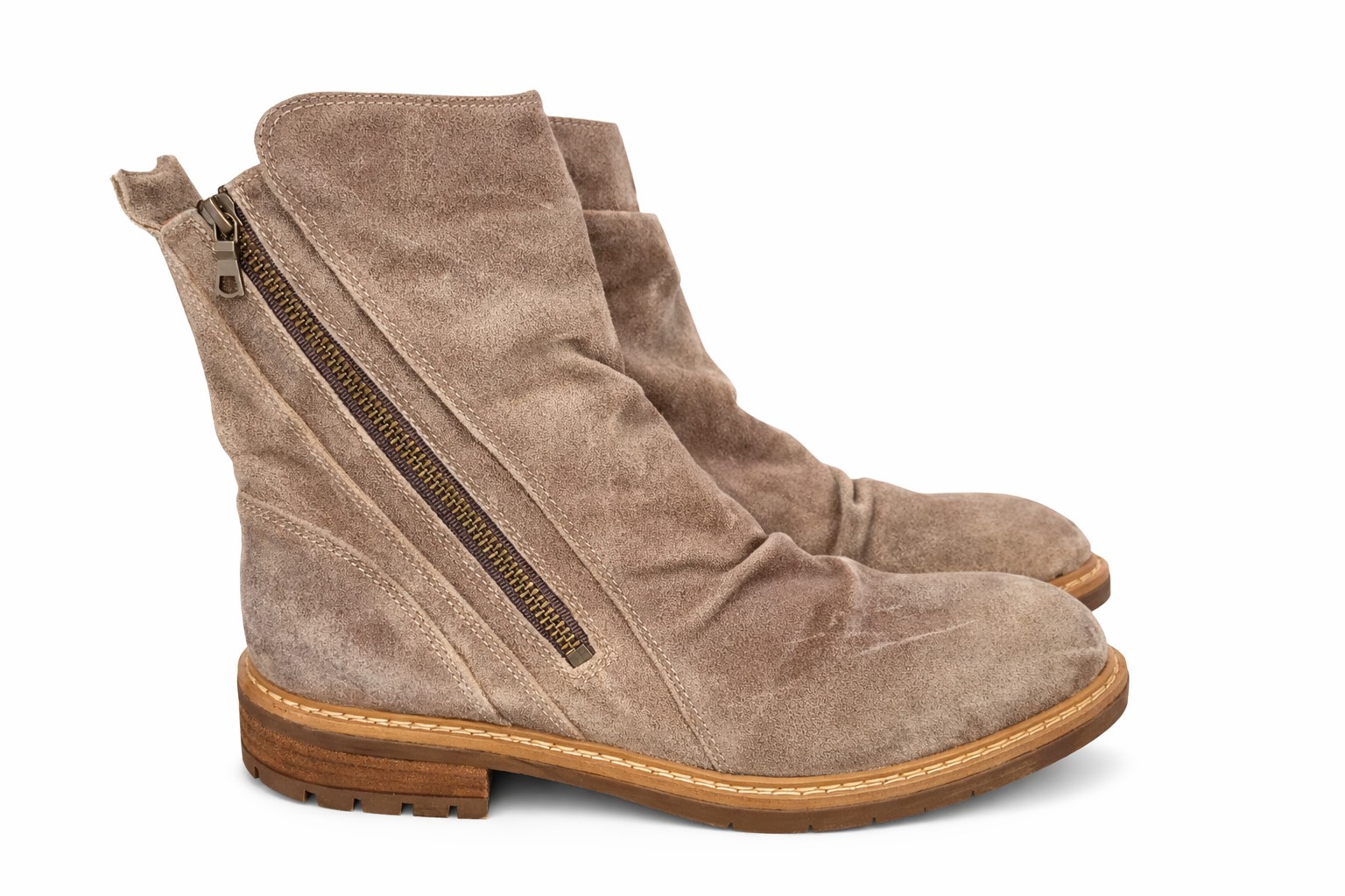 Sofft Taupe Brown Gray Suede Ankle Calf Slouch Boots Shoes Womens Size US 11
