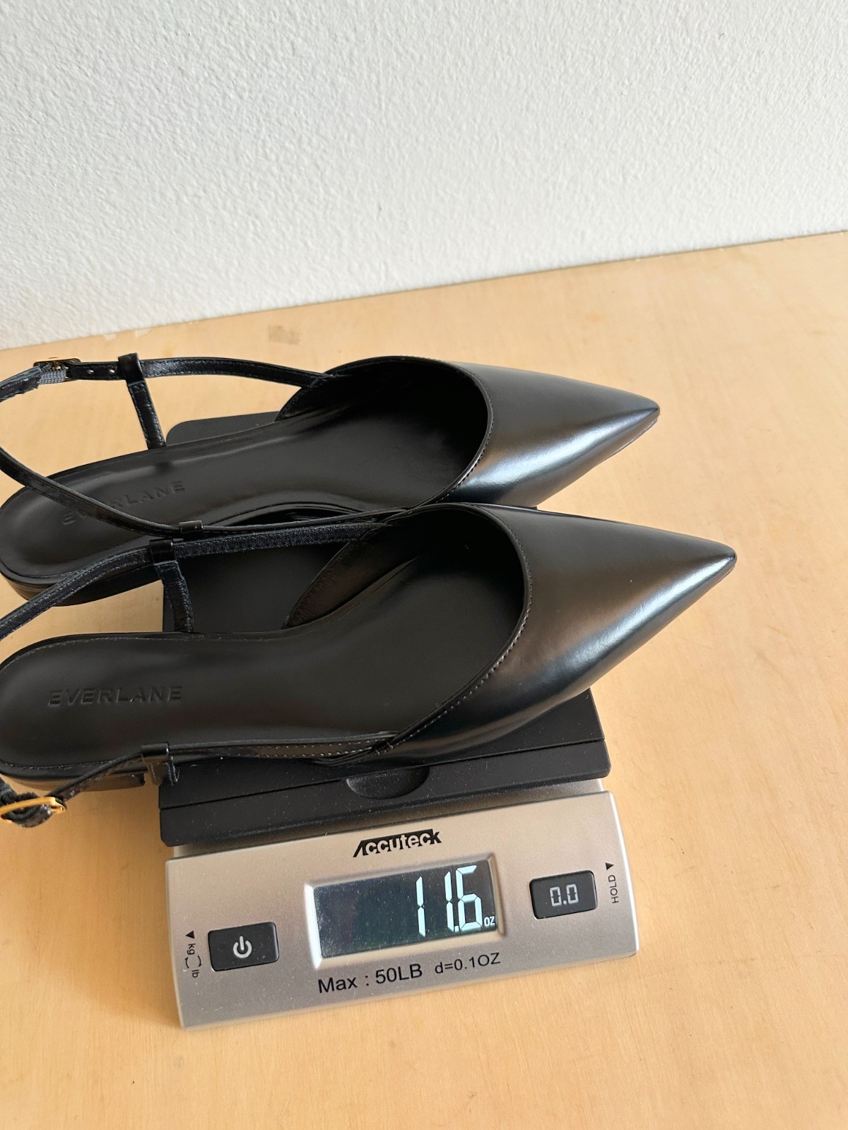 NEW Everlane The Studio Slingback Flat in Black Leather Career Workwear Womens 7