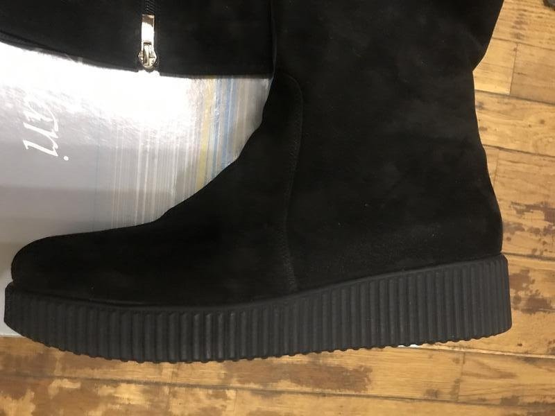 Women Peter Kaiser Boots Black Suede 40 #CA79