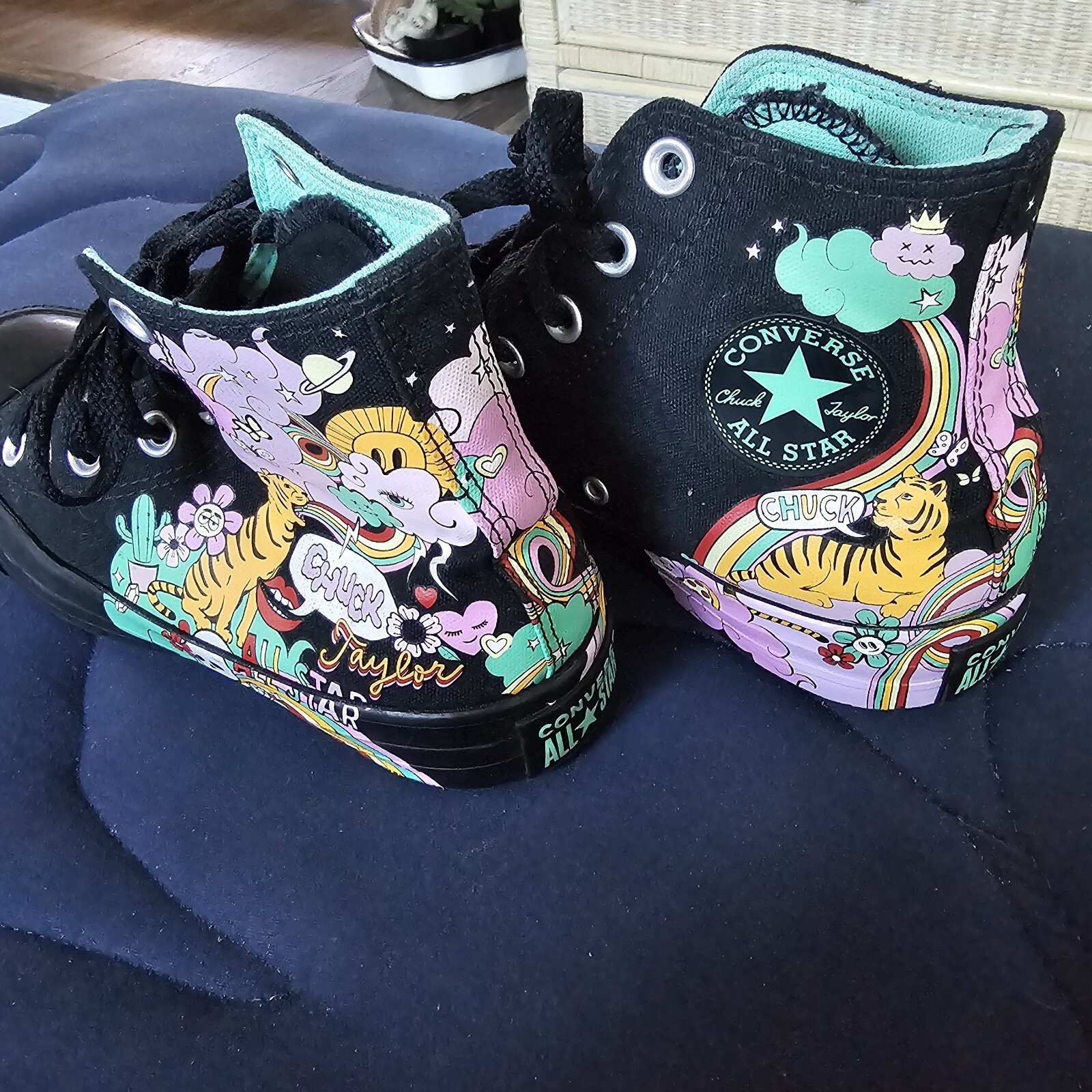 Converse Chuck Taylor All Star Psychedelic Black Multicolor Mens Sz 4 Womens 6