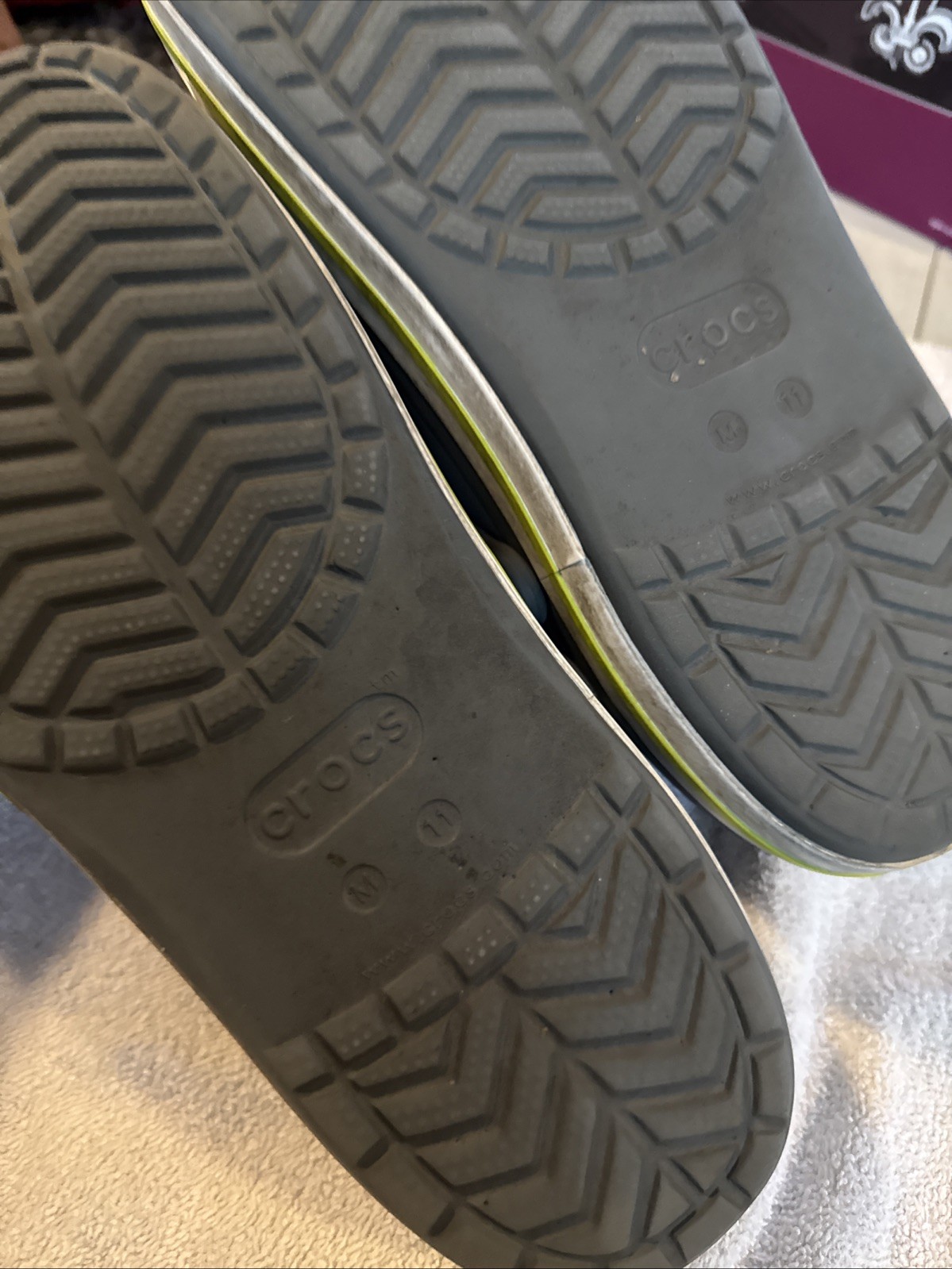 Crocs Bayaband Clog Slate Gray & Lime Punch Unisex M 11 W 13