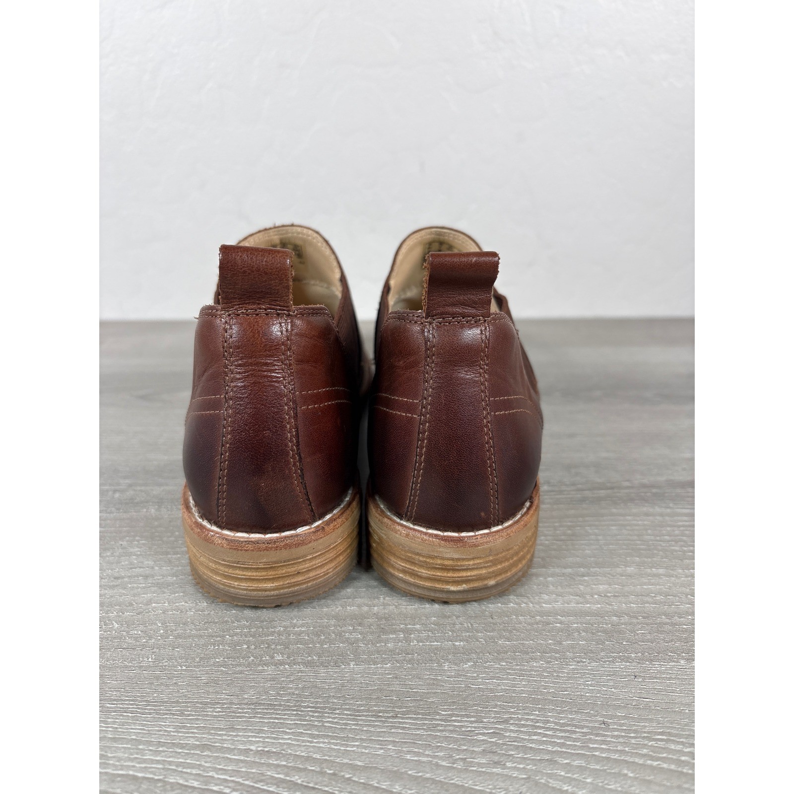 Clarks Edenvale Page Brown Leather Slip On Chelsea Bootie Loafers Shoes Size 7