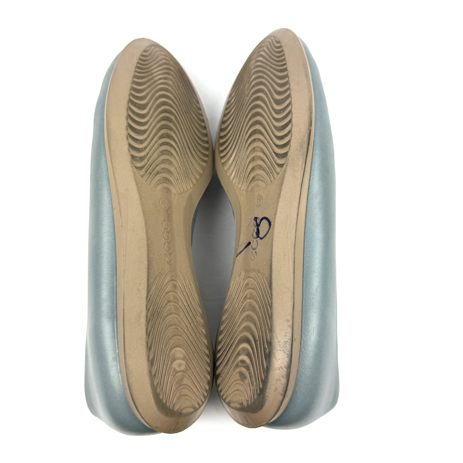 ECCO  Touch Ballerina Flats Slate Faded Blue Slip On Shoes Comfort Womens