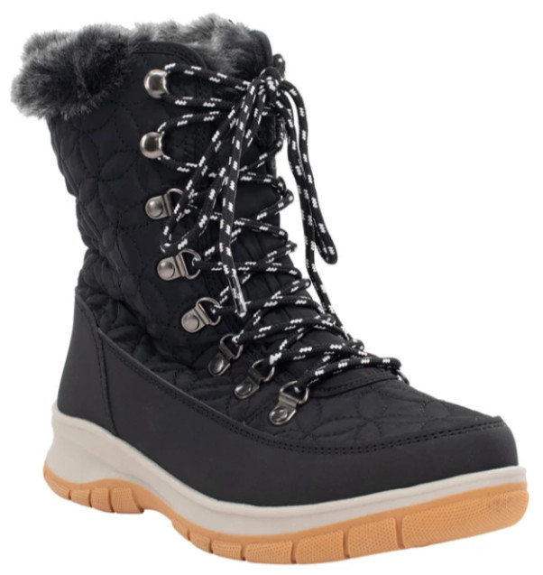 NEW!! Chooka Women’s Black Insulated Belltown Mid Faux Fur Winter Boots Size 8