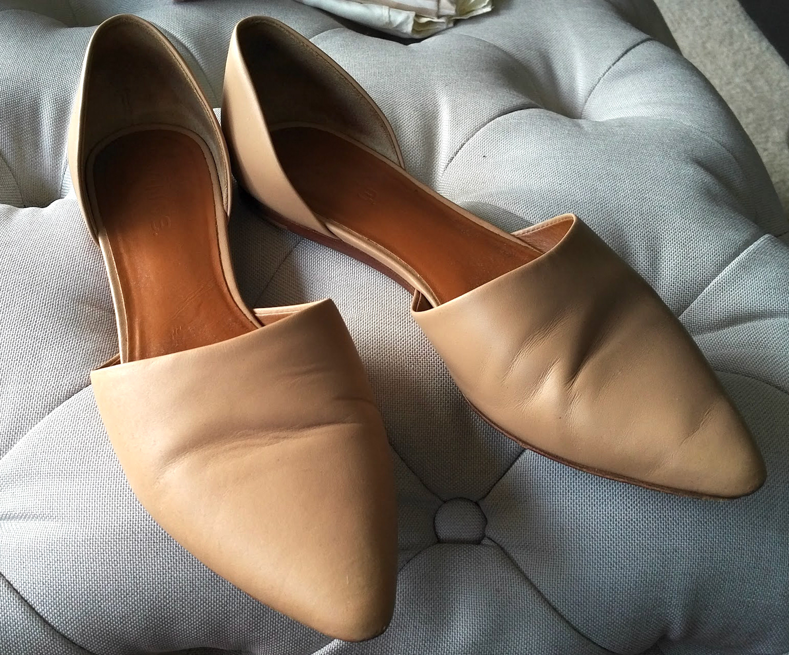 VINCE. Vince Nina d’Orsay flats 37 loafers shoes slip-ons USED pale tan nude