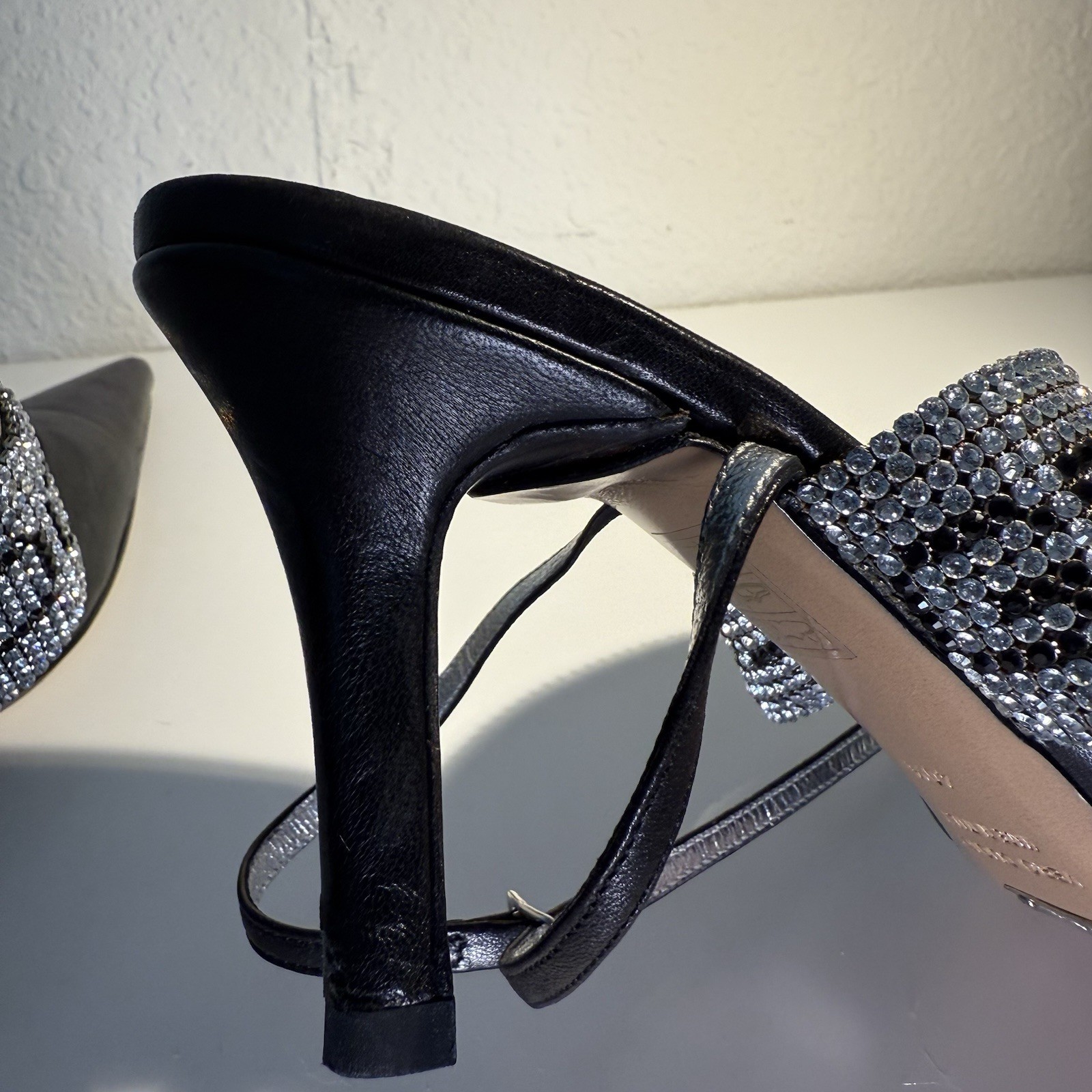 Vtg DOLCE & GABBANA CRYSTAL LOGO HEELS 40.5
