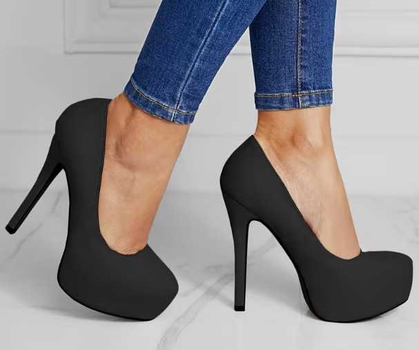 Matte Suede Stiletto Heels (Full Black)- New/Unworn (Clean)
