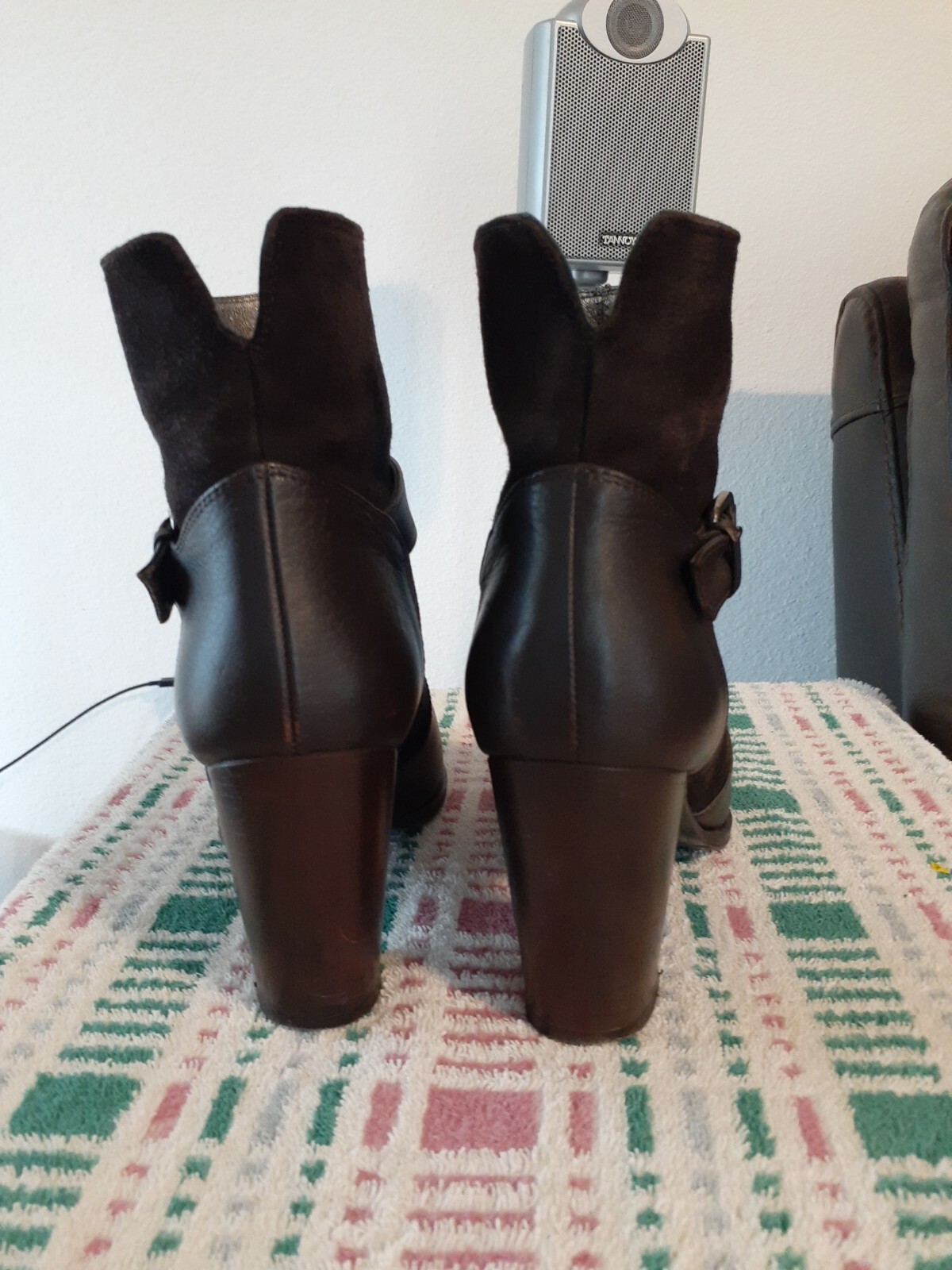 WOMEN’ NAVYBOOT MADE IN ITALY ANKLE BOOTS LEATHER/SUEDE BROWN SIZE EU 39 7.5 US