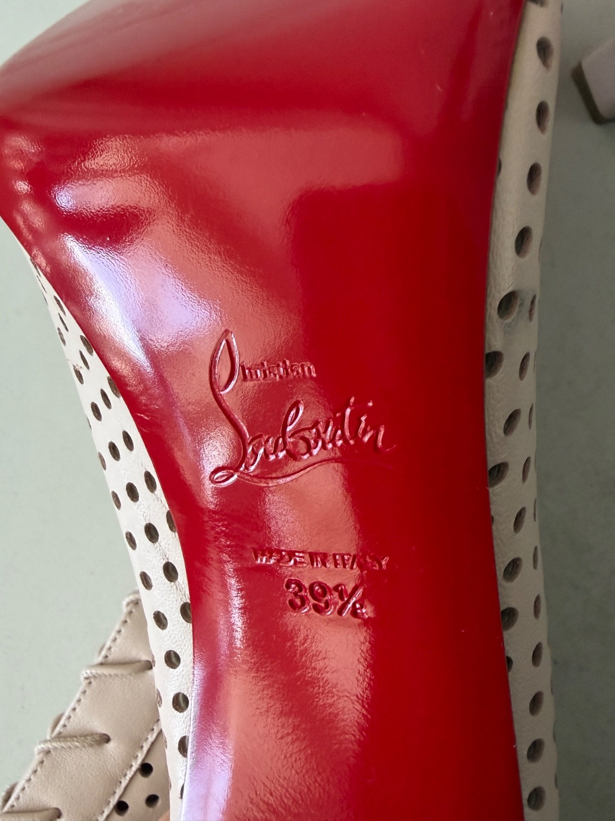 Christian Louboutin Open Condora Booty 100 in Leche Leather 39 1/2