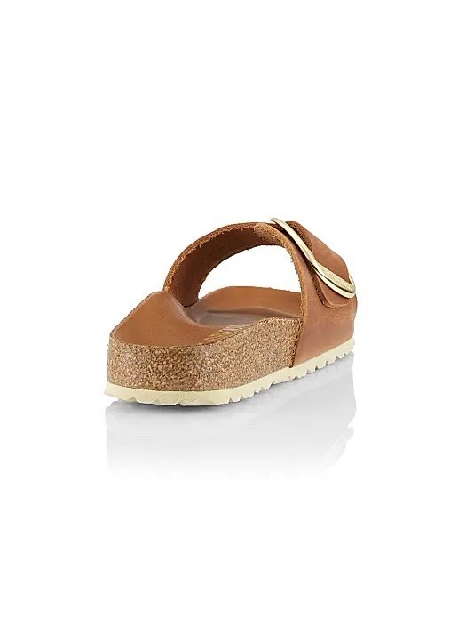 Birkenstock Madrid Big Buckle Oiled Leather Slide Sandals Cognac 9-9.5 US / 40EU