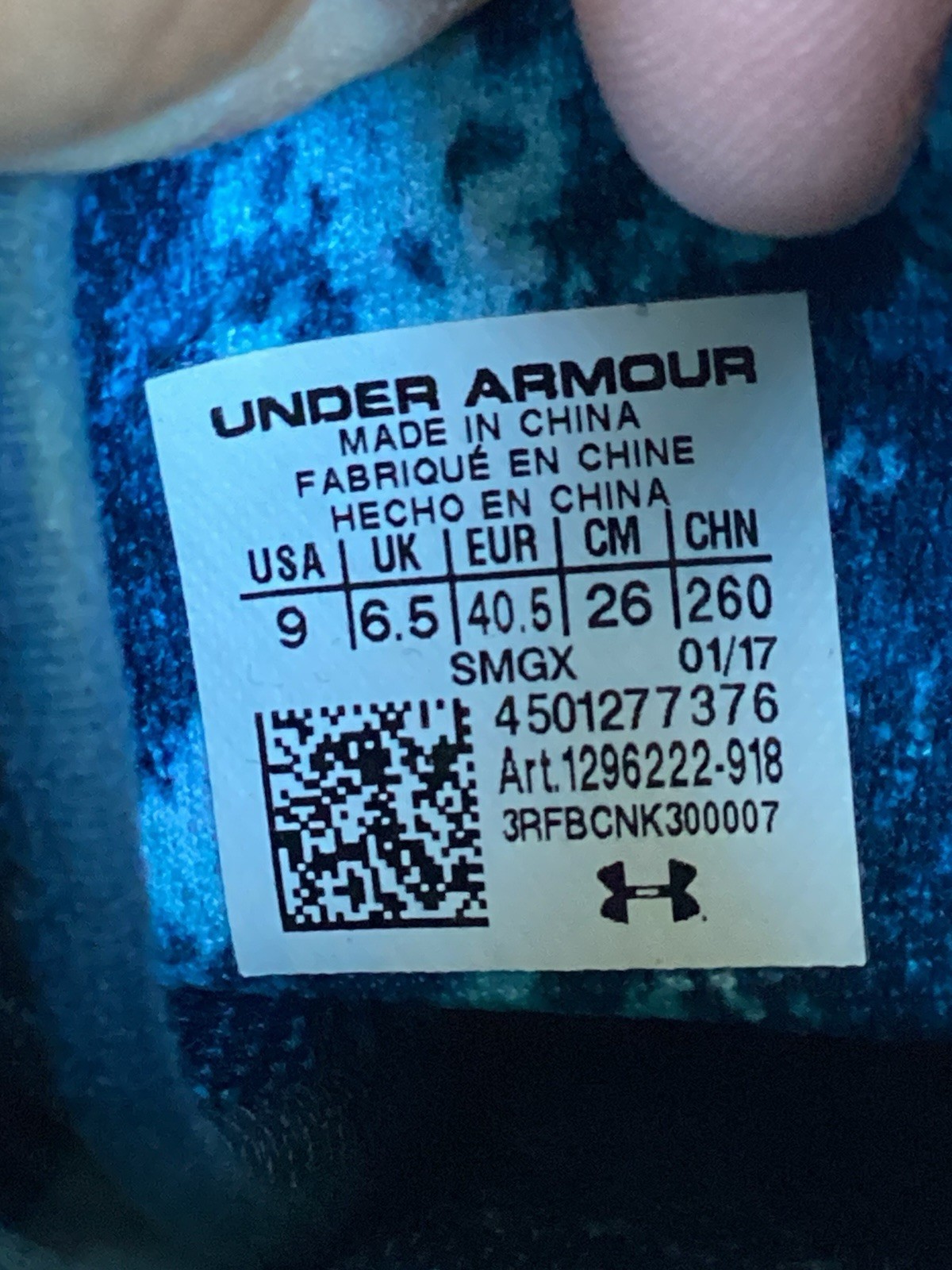 Under Armour W Charged All Around TR N (1296222-918) Womens Size 9 Blue Sneakers