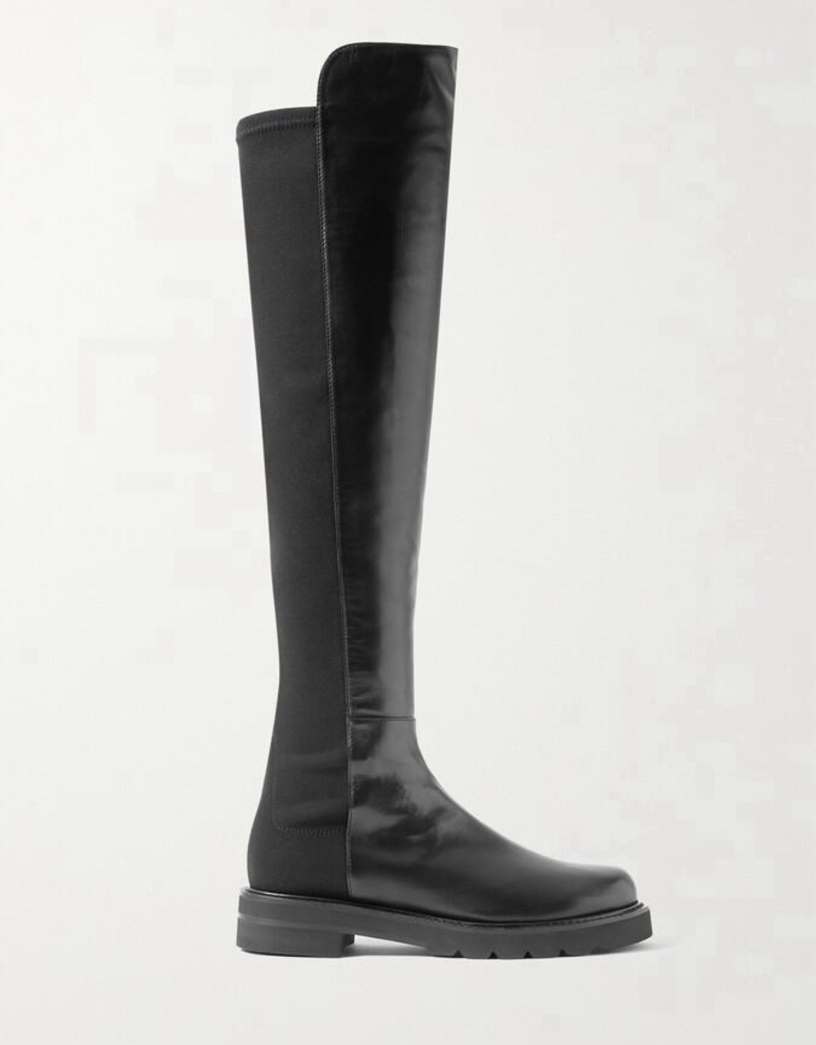 Stuart Weitzman 5050 Lift Over The knee Boots Black Leather Stretch Back US 8.5