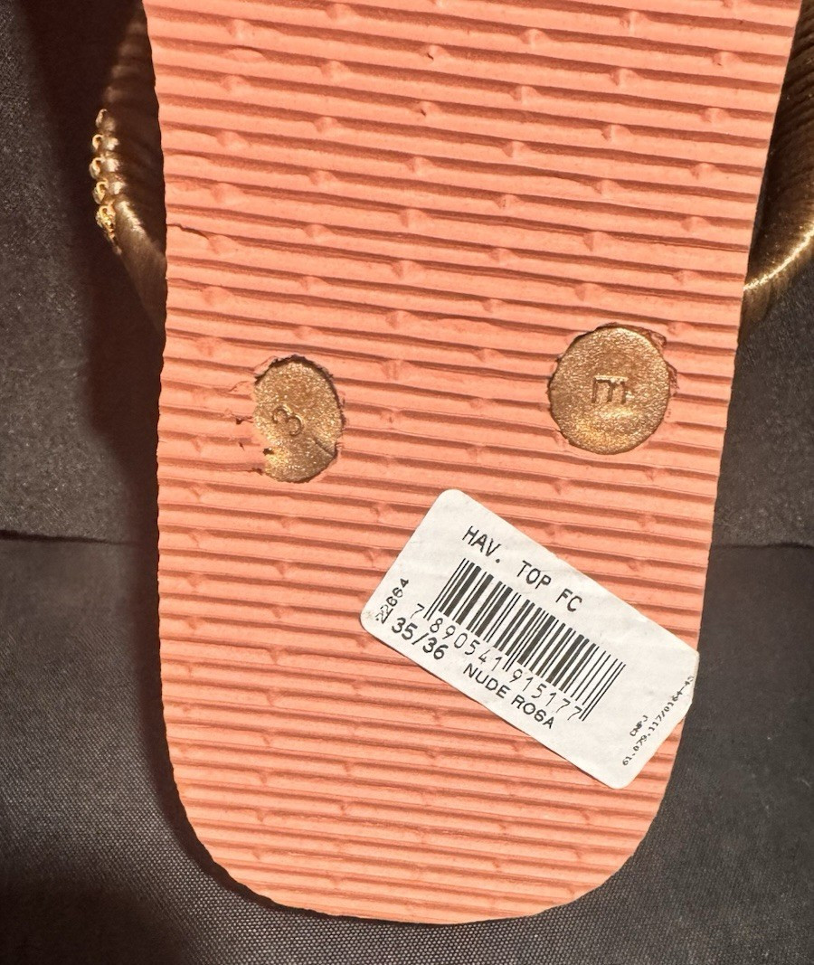 Havaianas Flip Flop size 6 BR 33-34 Pink Brazilian Flag New no tag