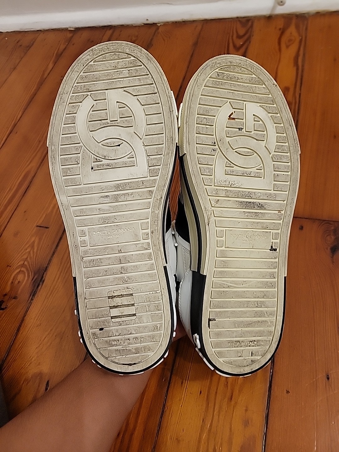 Dolce Gabbana Custom 2.zero Low Top White Gold Street Style Luxury Sneaker 38.5