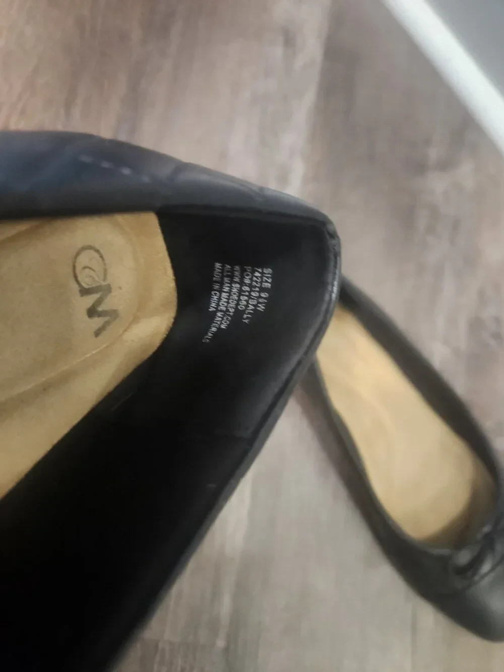 Black Ballet Flats CM Shoes Quilted Design Size 9.5W