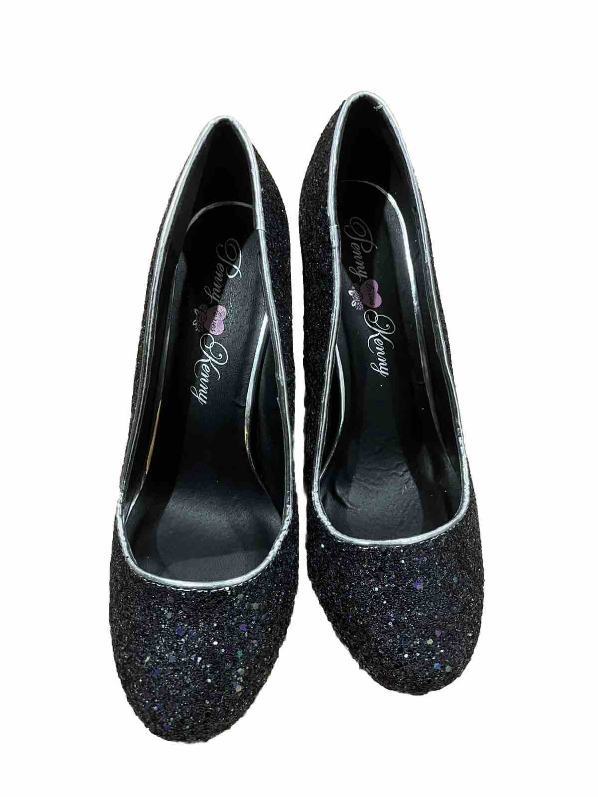 Penny Loves Kenny Womens Ritz Silver Glitter Pumps 9.5 Medium (B,M)