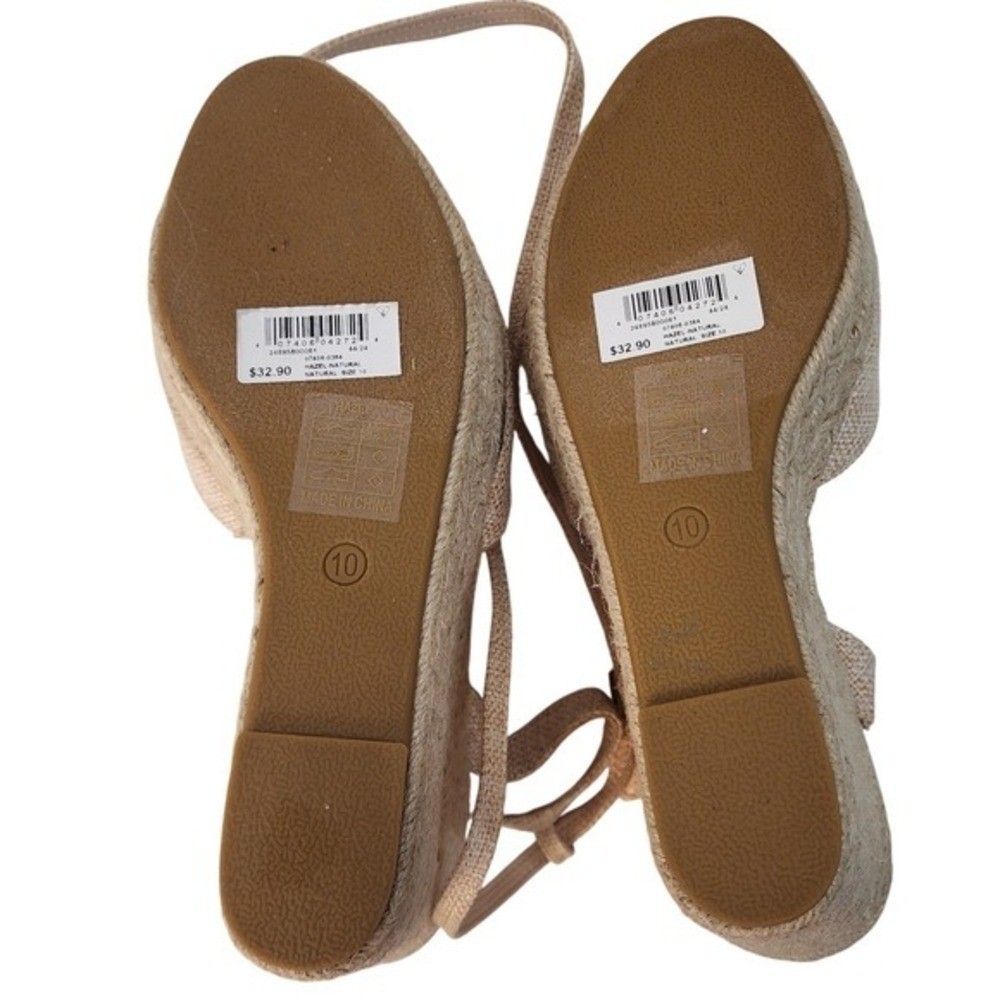 New Windsor Espadrille Wedge Sandals 10 Tan Balletcore Lace Up Street Style