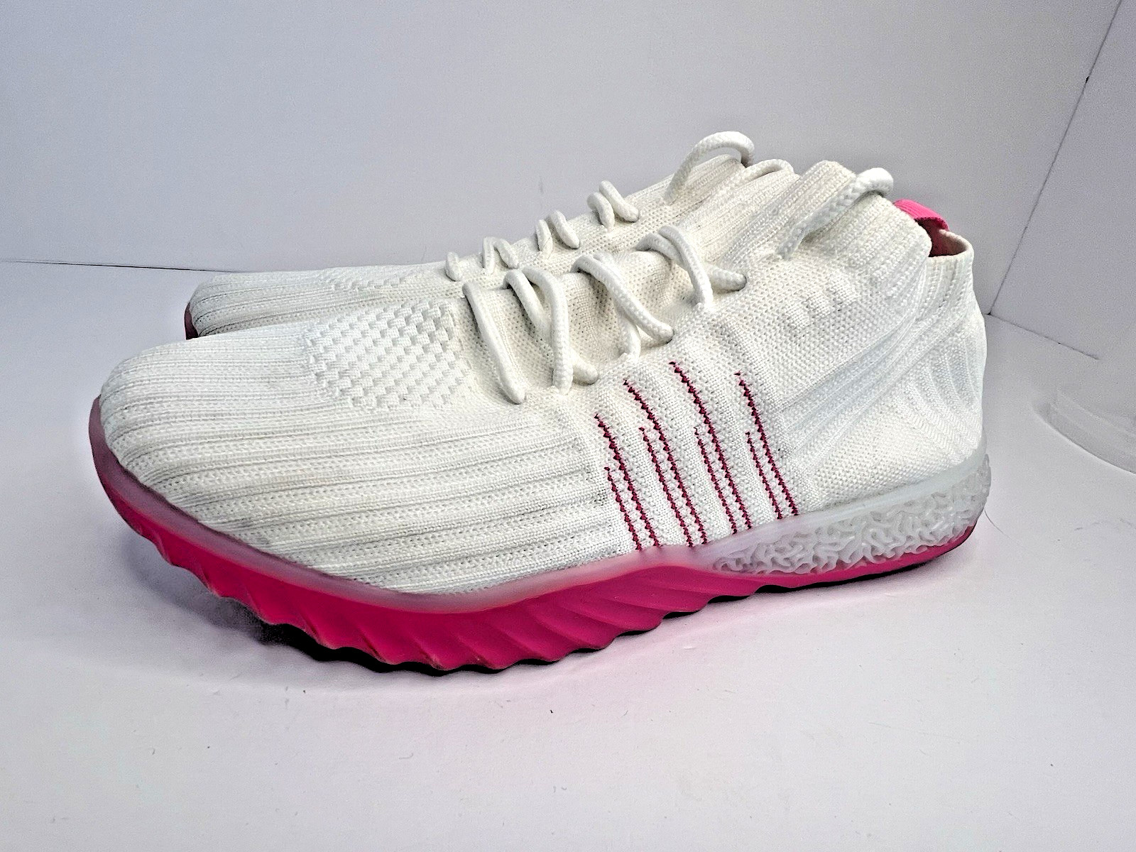 Danskin Positive Sneakers Light Knit Shoes White/Hot Pink Vegan Womens Size 9