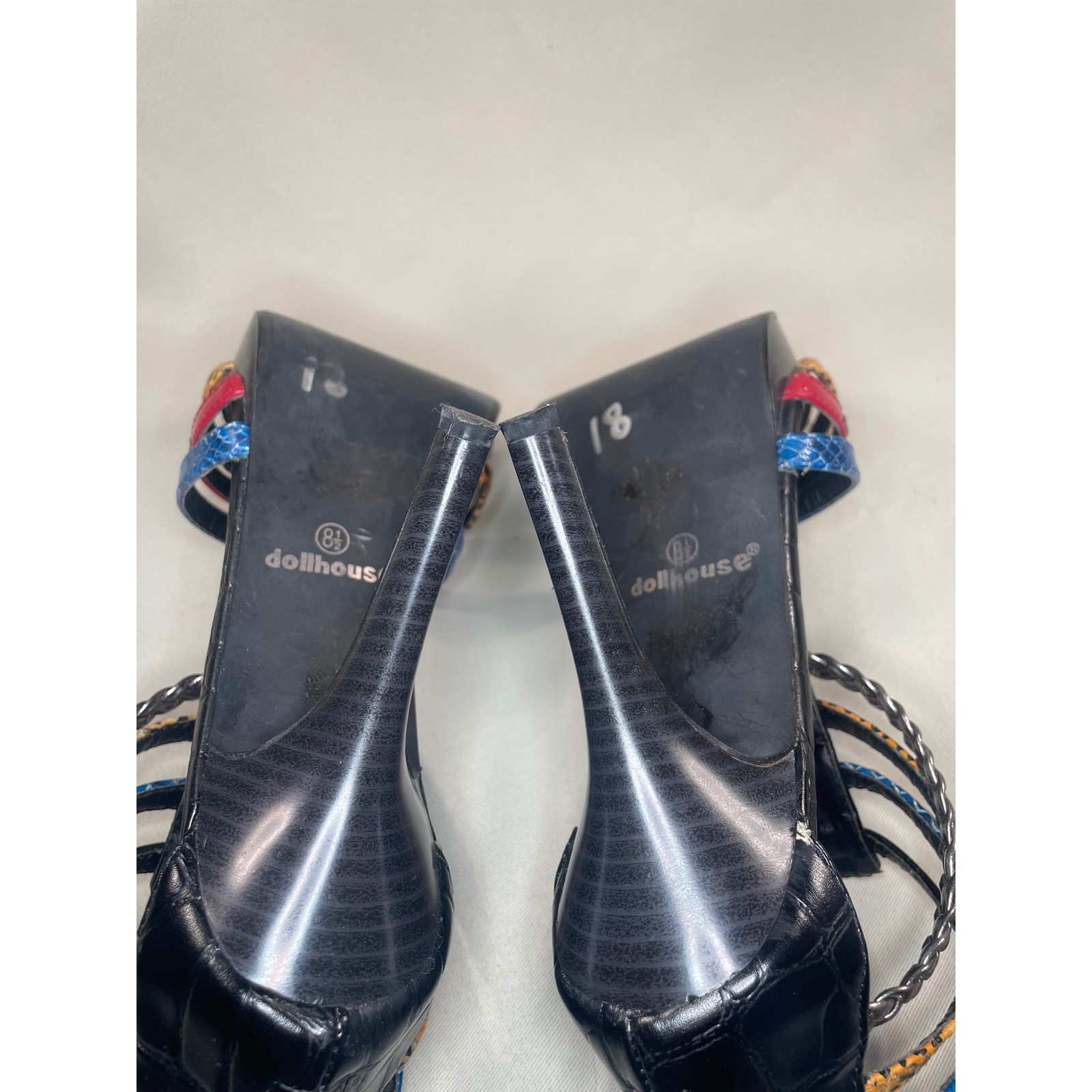 Dollhouse Y2K McBling Studded Platform Heels Animal Print Size 8.5