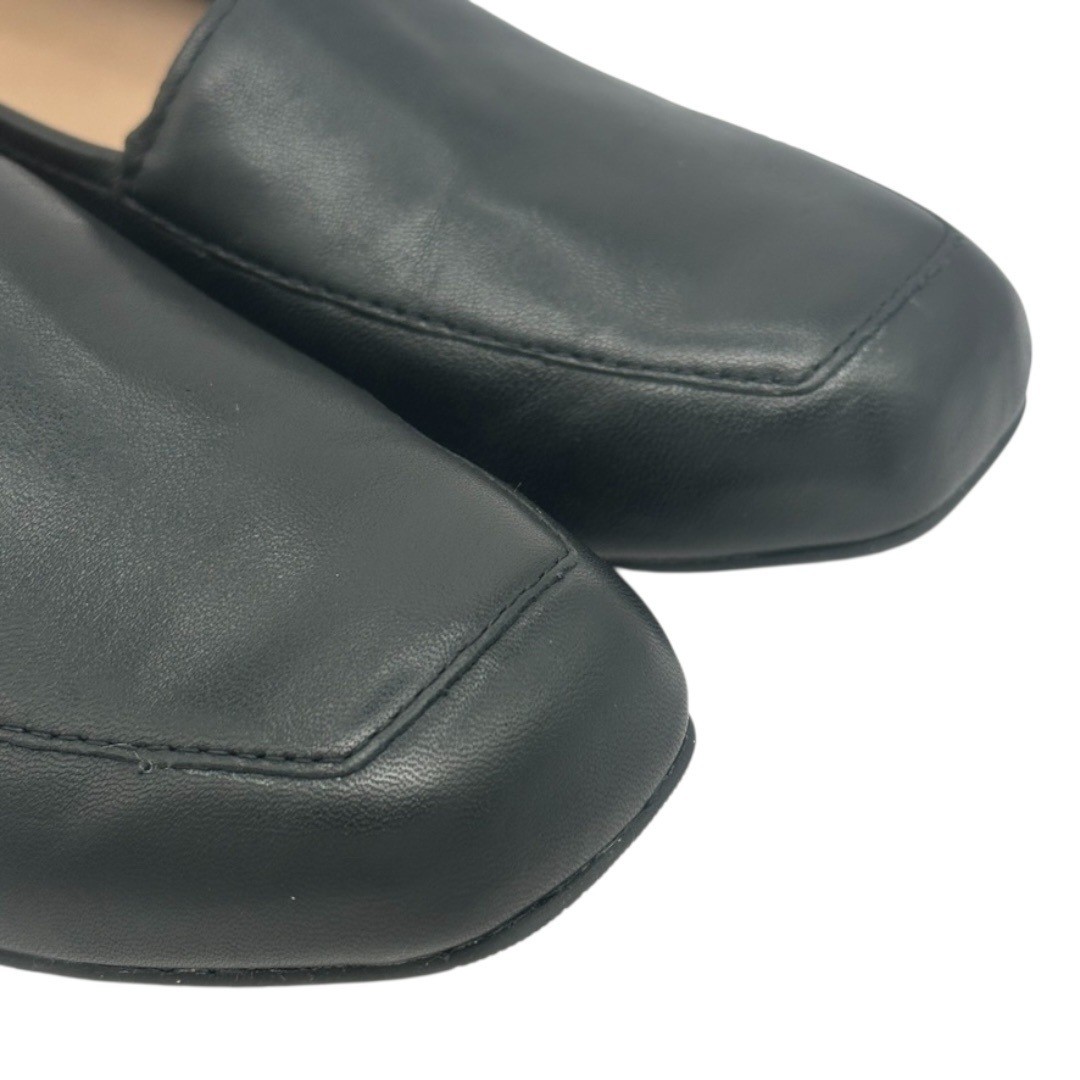 Array Black Leather Loafers Size 10N Narrow Slip On Flats