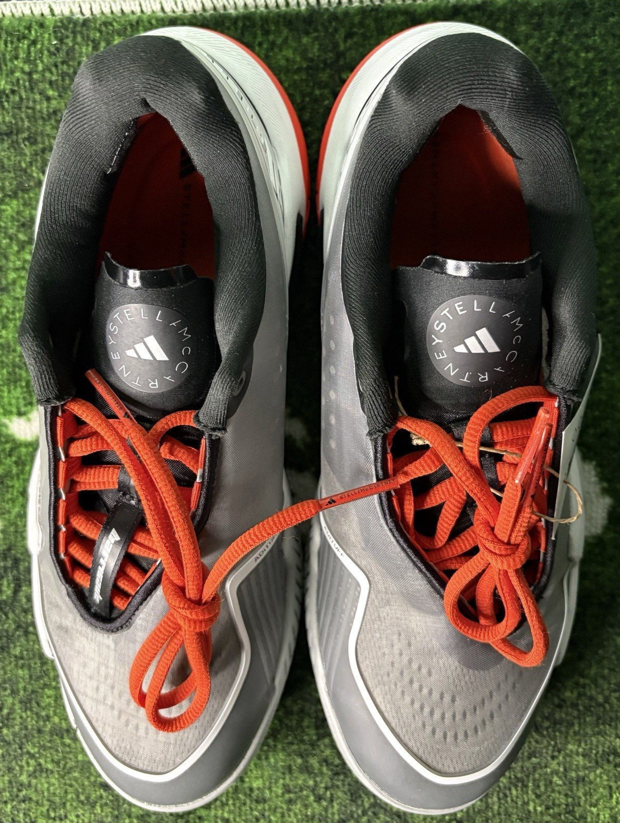 US W 8/M 7 – Stella McCartney x Adidas Barricade “Charcoal Orange” JR3285