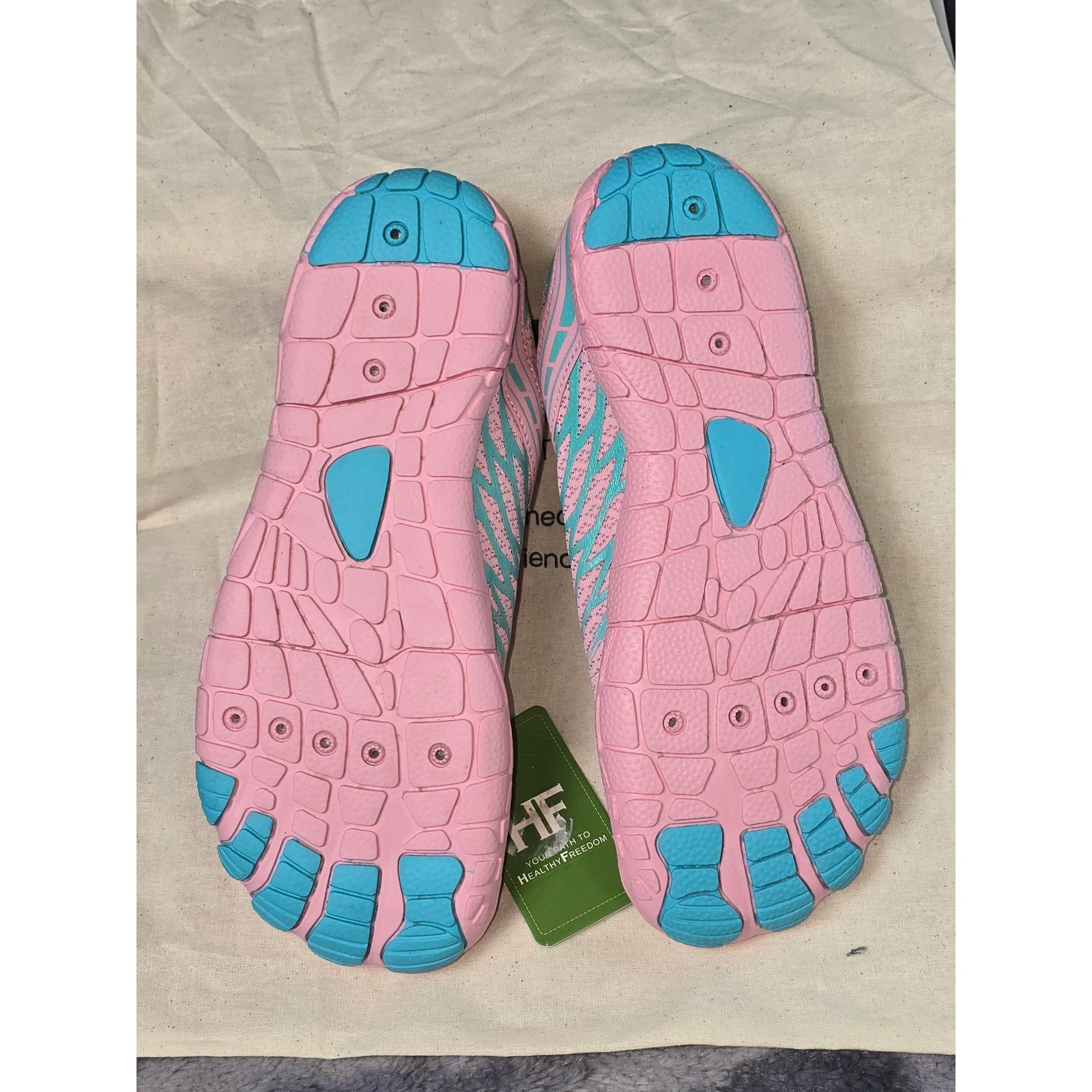 NWT HIKE Footwear Lorax Pro Barefoot Shoes Pink/Teal Drawstring Sz 37/ US 7