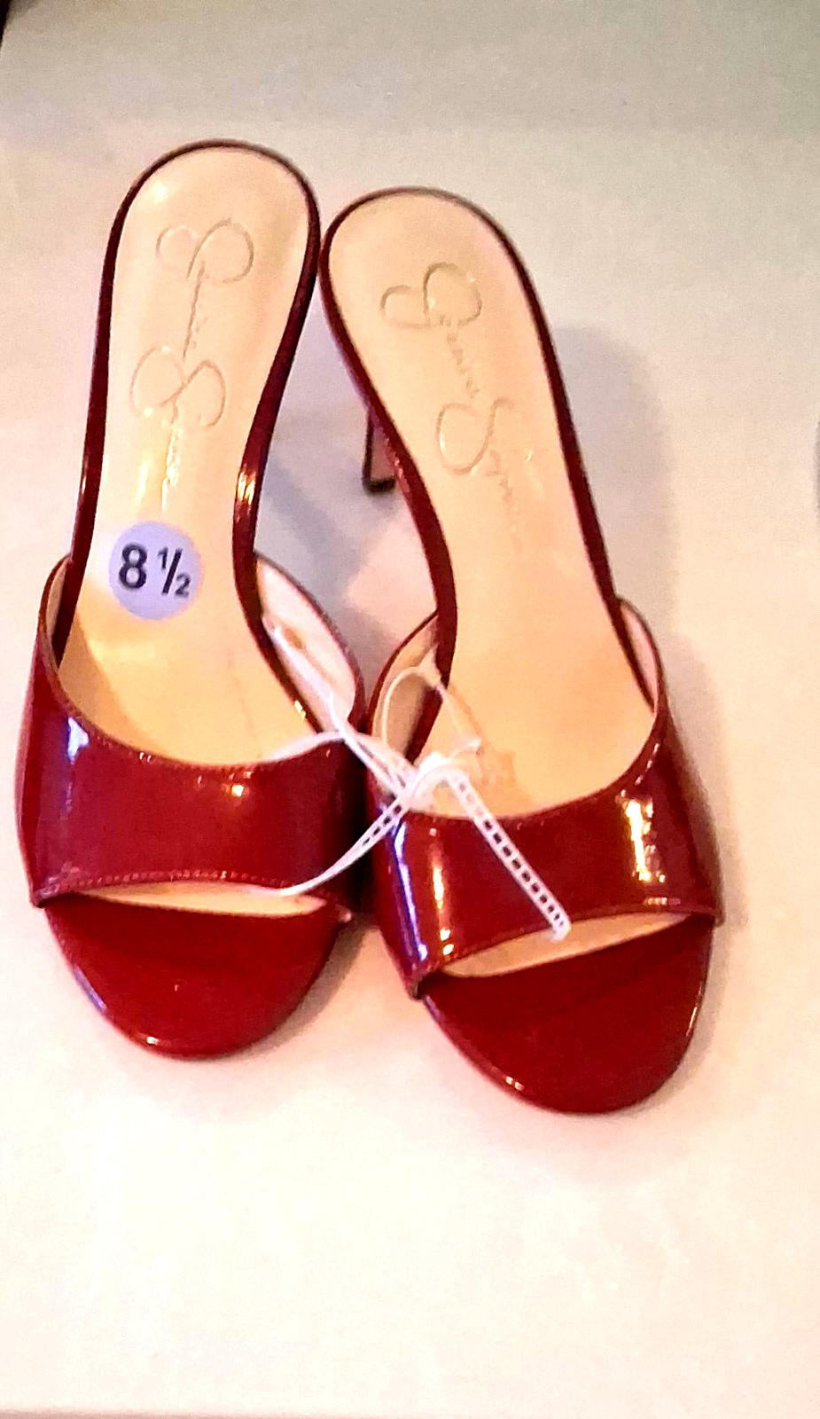 Cherry red classy shoes open toe, very simple elegant and classy a no brainer!