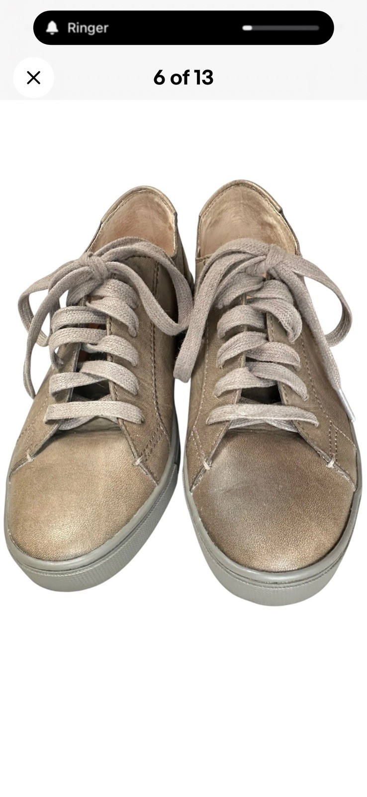 Frye Mindy Low Lace Sneakers Women’s 7 M Smoke Gray Taupe Leather Suede Shoes