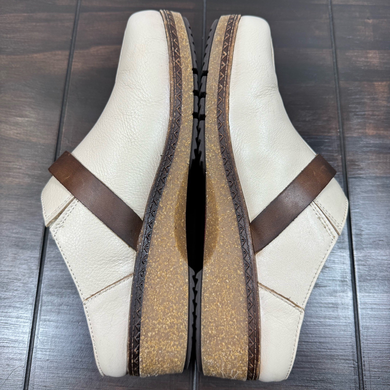 Pikolinos Granada Women’s Medium Heel Clogs Marfil Calfskin Leather Sz 39