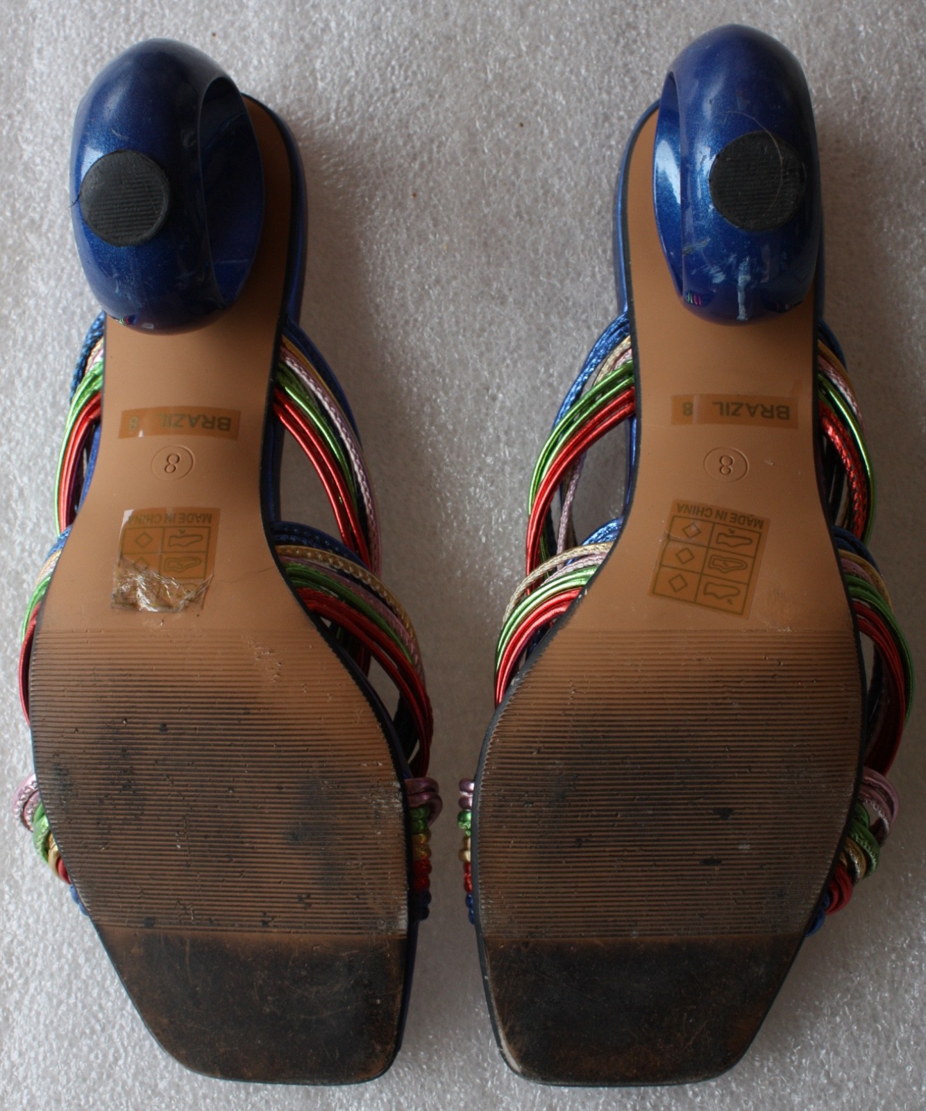 Ninety Union Brazil Sandal – Square Toe – Blue & Knotted Multi-color – Size 8