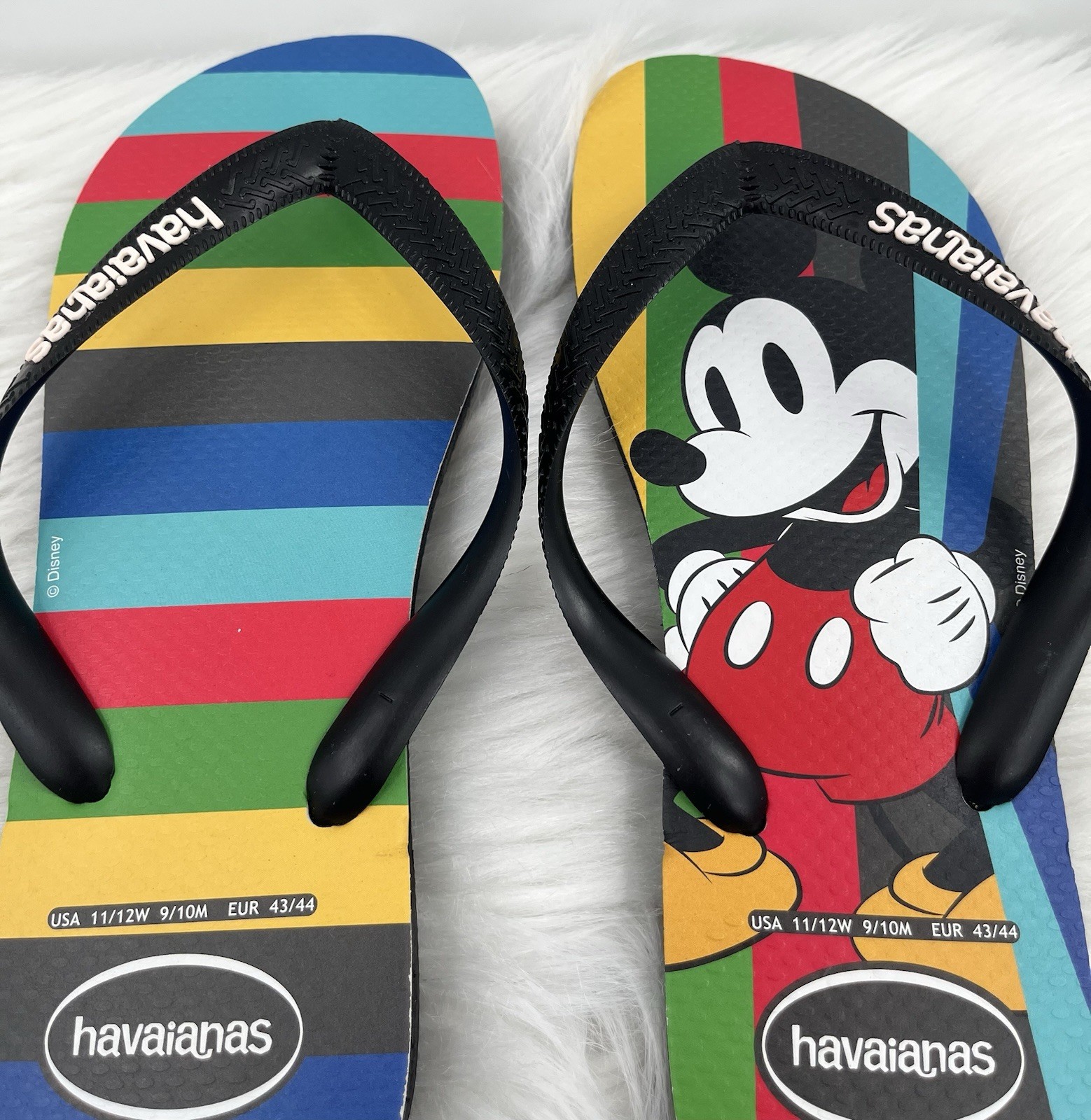 Havaianas Disney Mickey Mouse Flip Flops Unisex Womens 11/12 Mens 9/10 Sandals