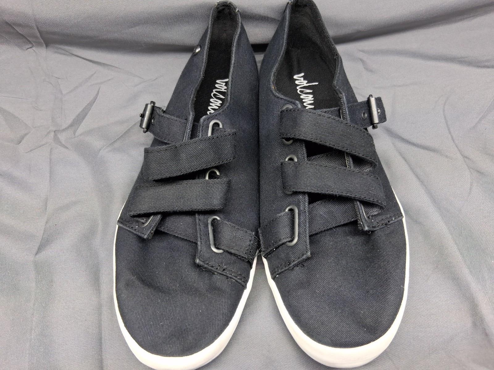 VOLCOM Womens 5 Black Canvas Strap Buckle