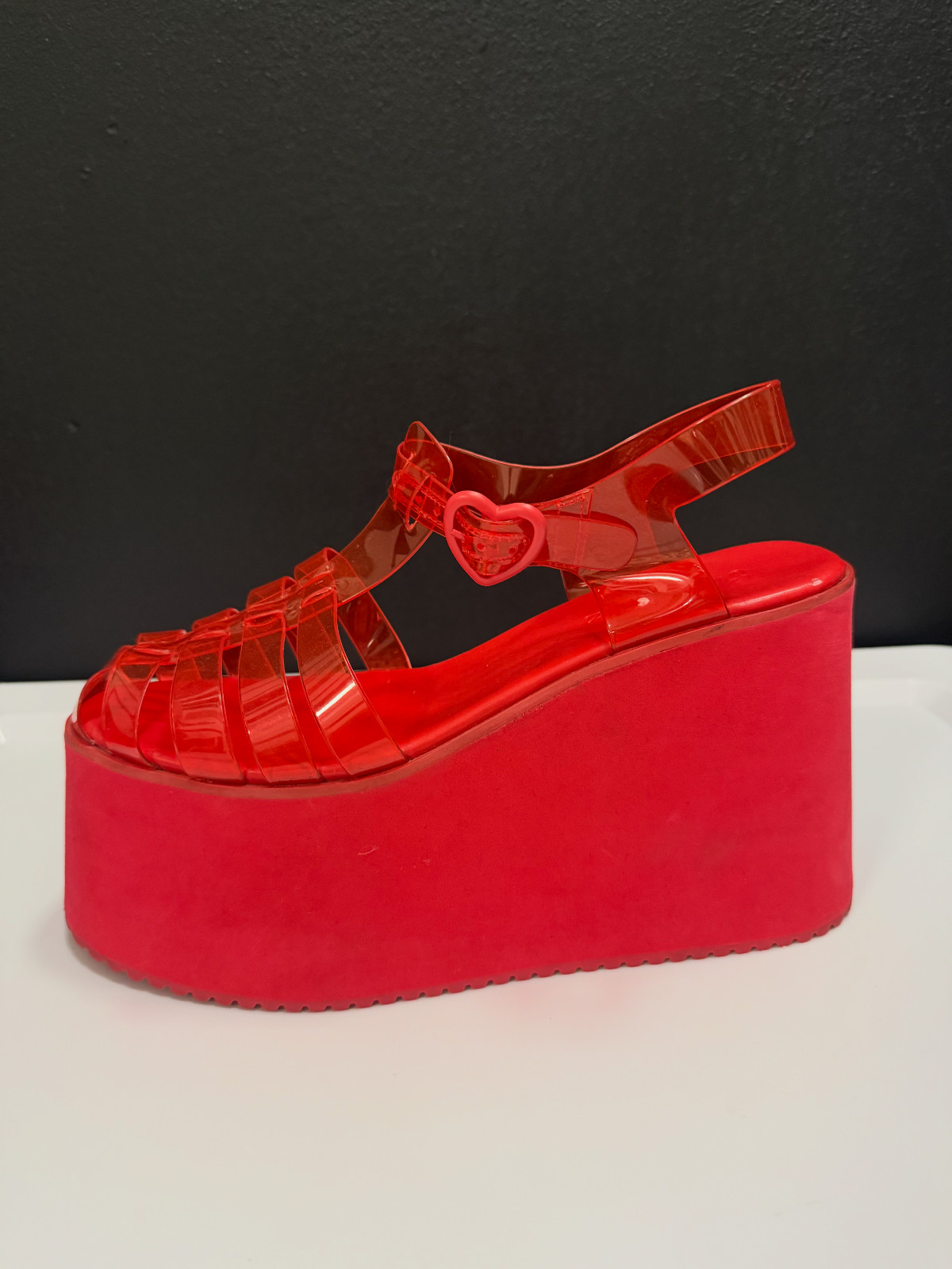 Cherry Sugar Rush Red Foam Platform Jelly Sandals Sugar Thrillz Dolls Kill Y2K
