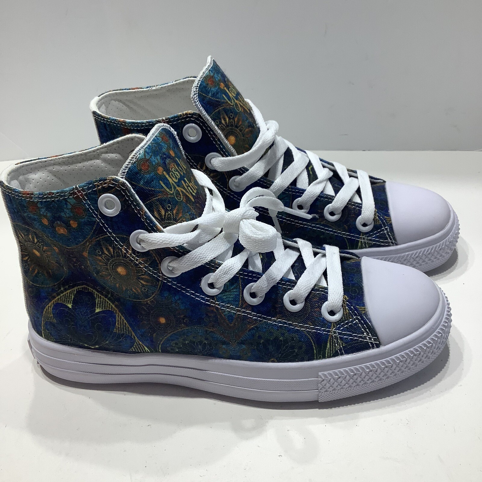 Yes We Vibe High Top Canvas Sneaker Shoes MANDALA PRINT Womens Size 5M, New