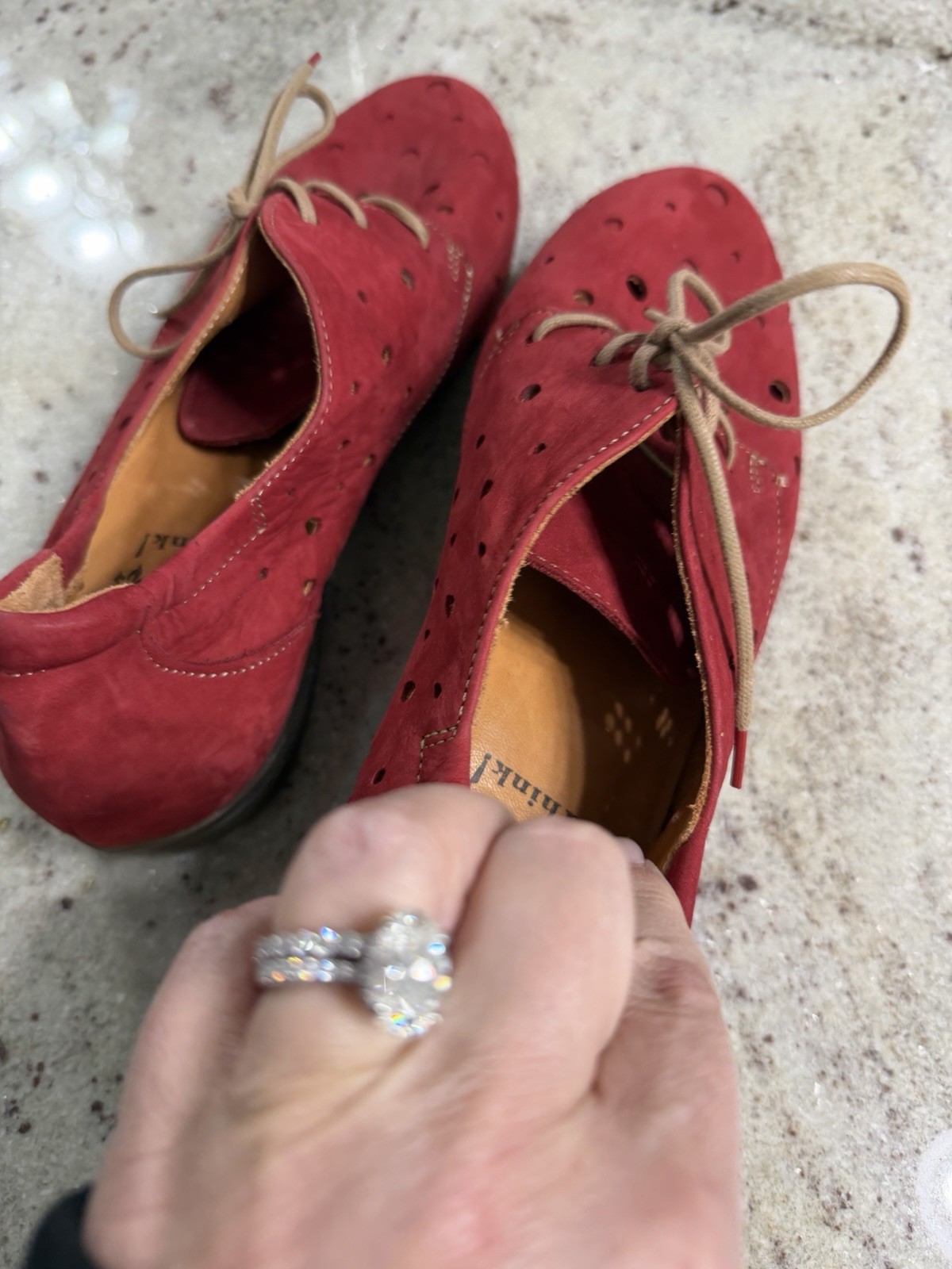 Think! Preforated Red Ballerinas Freizeit 39