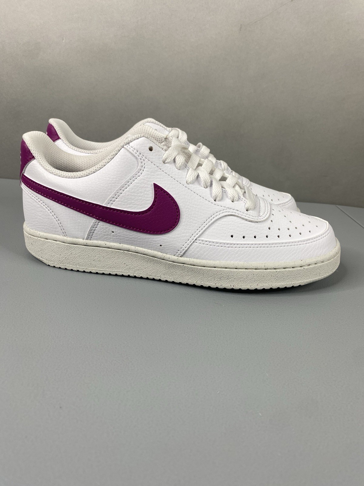 Womens Sz 10 Mens Sz 8.5 Nike Court Vision LO NN White Purple Athletic Lifestyle