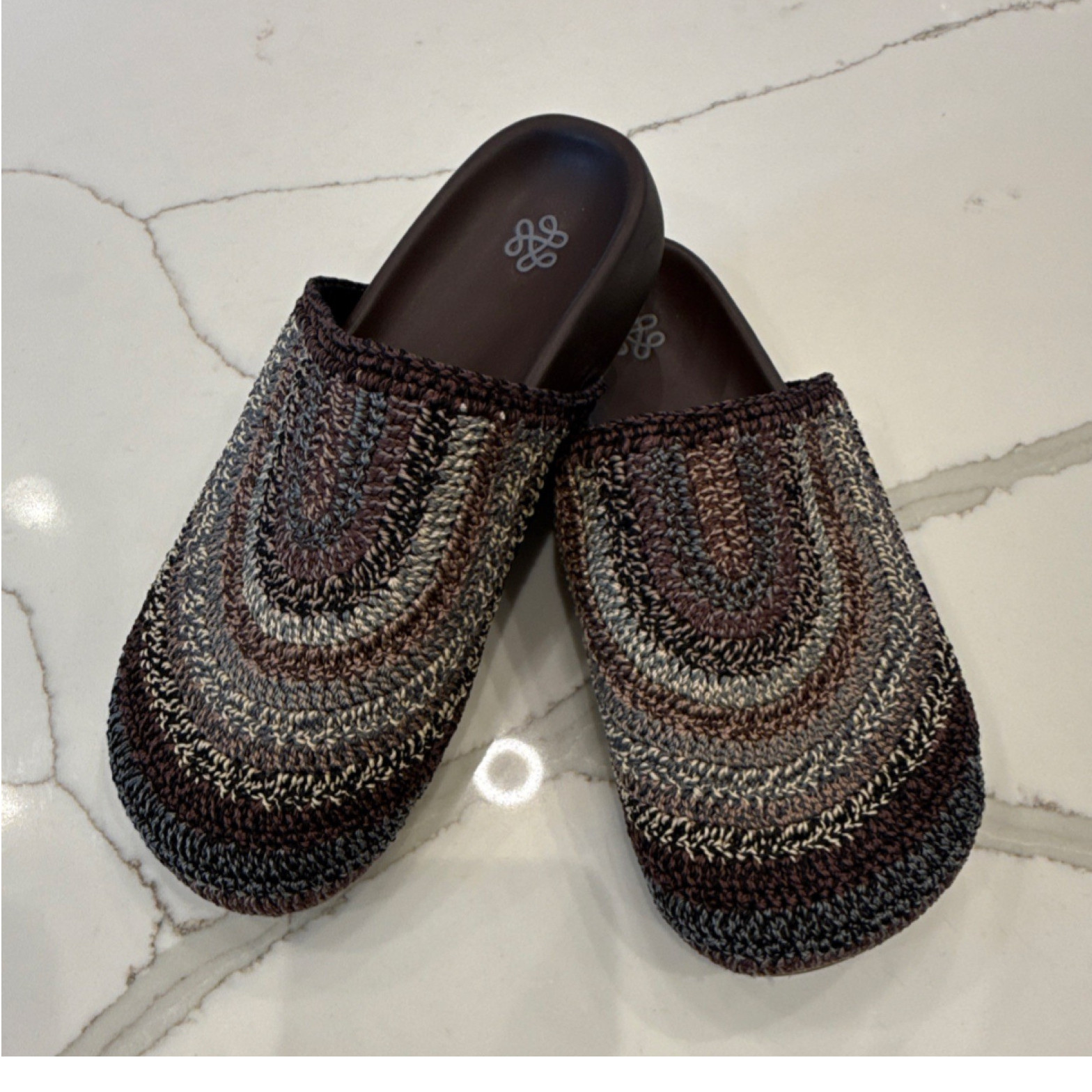 The Sak Women’s Comfort Knit Fabric Clog Slippers Brown Gray Multicolor Size 9