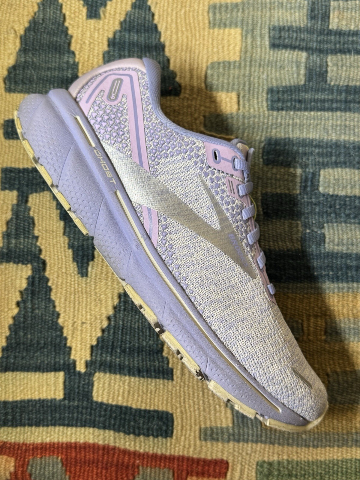 BROOKS Ghost 14 ‘Lilac Purple Lime’ Women’s Size 7 B *NO INSOLES* 1203561B566
