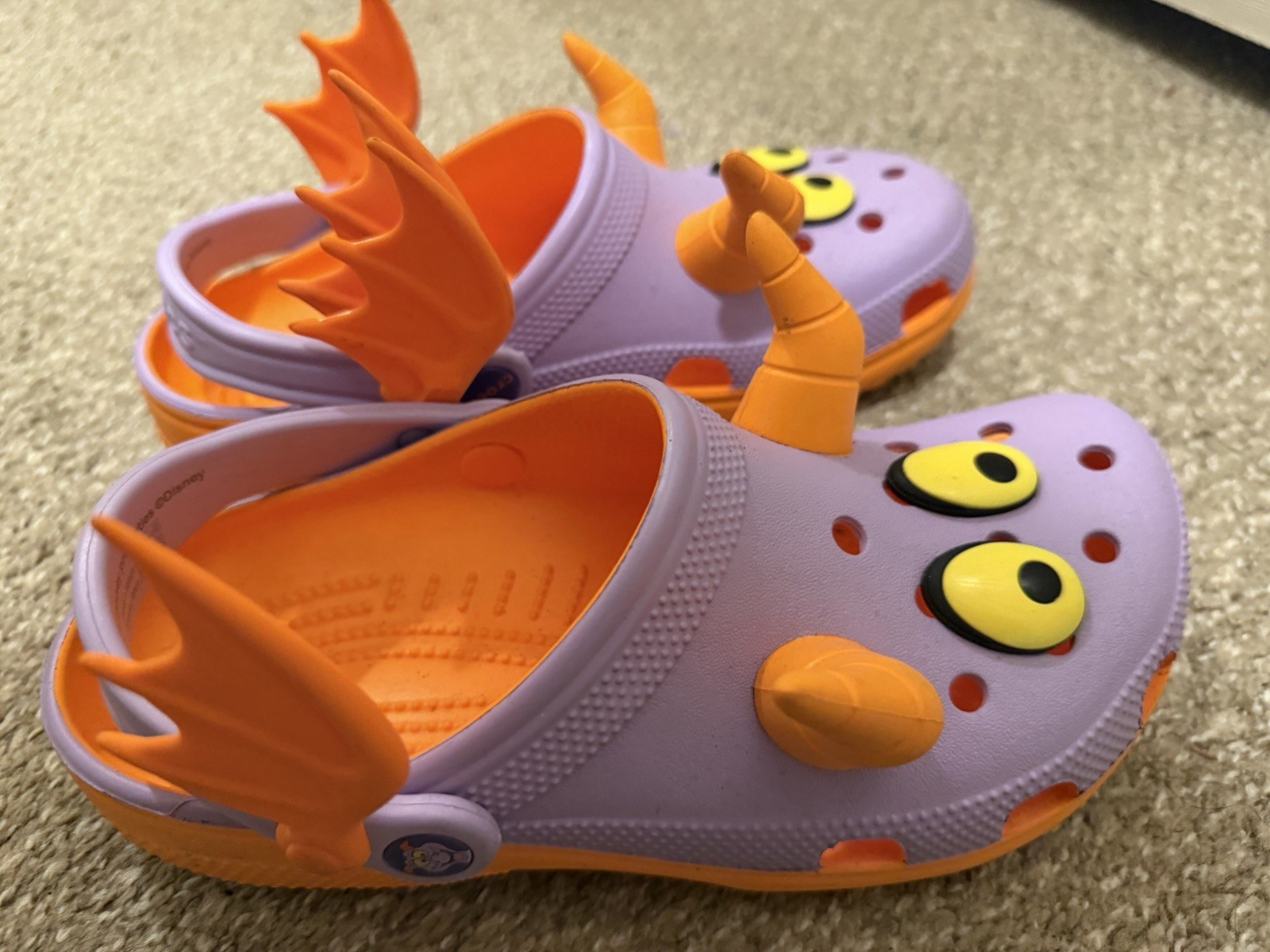 Crocs Unisex Monster Wing Strap Clogs Purple/Orange Slip-On US Women’s Size 8
