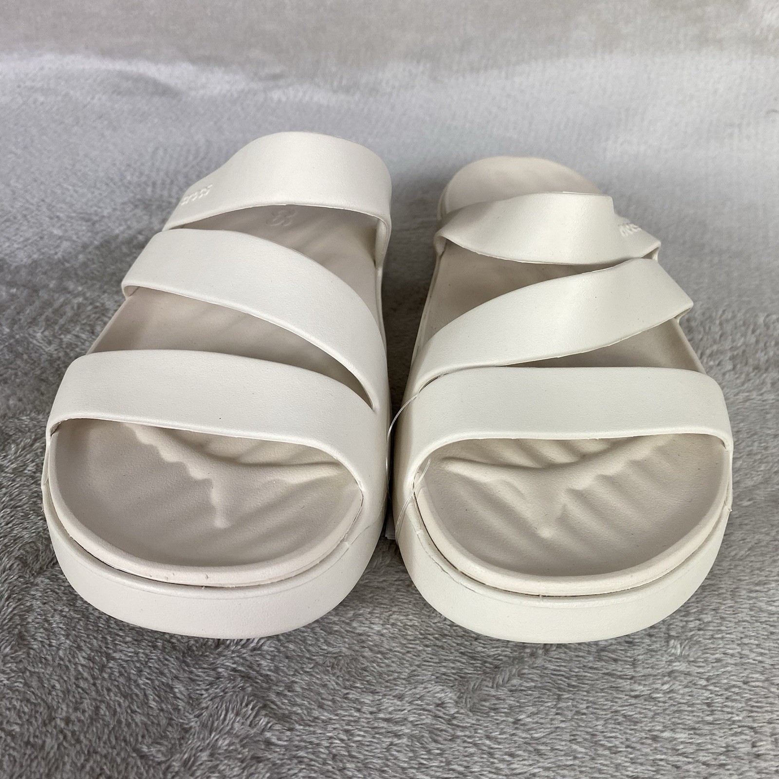 Crocs Getaway Slide Strappy Sandals Womens Size 10 Stucco Off White Platform NEW