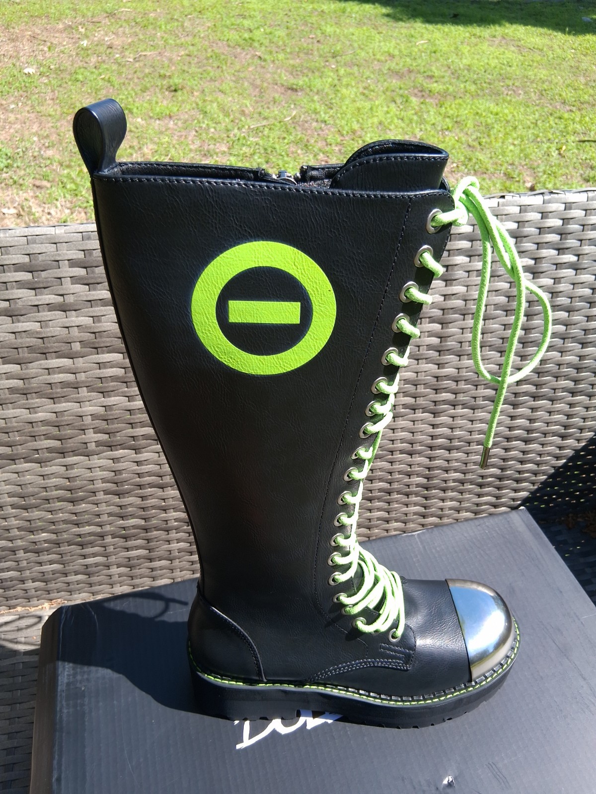 Dolls Kill® x Type O Negative™ Steel Toe Lifted Combat Boots | Size 11