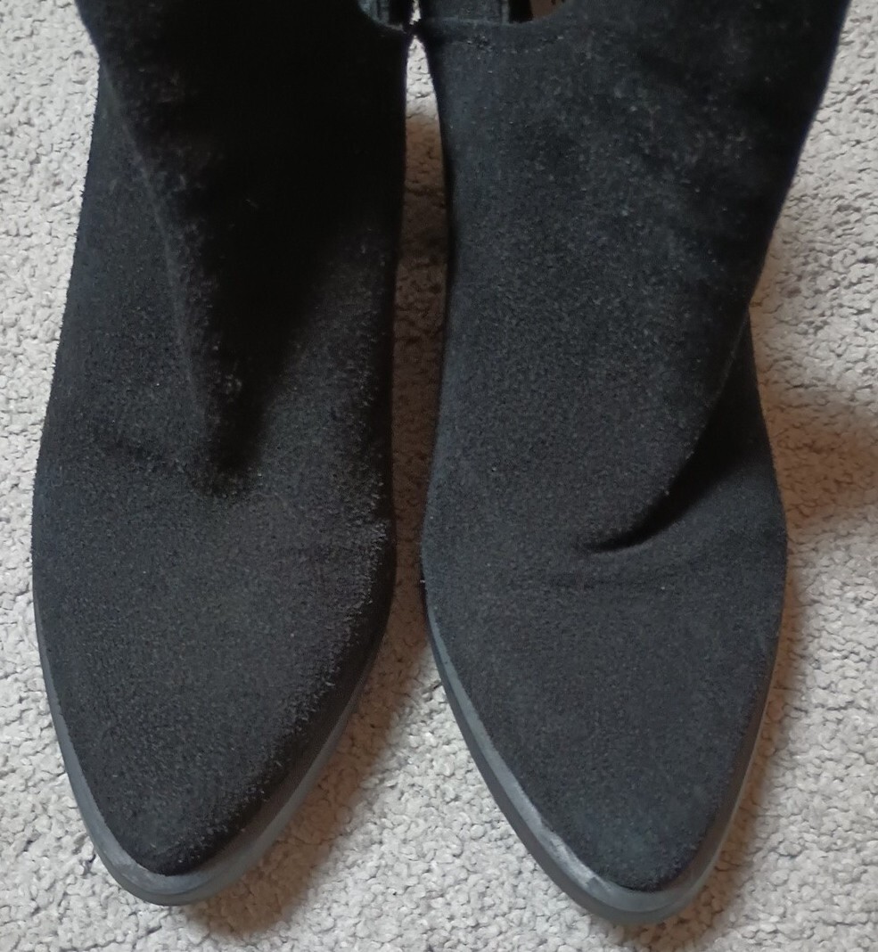 Steve Madden Prezzie 7.5M Black Suede Ankle Boots