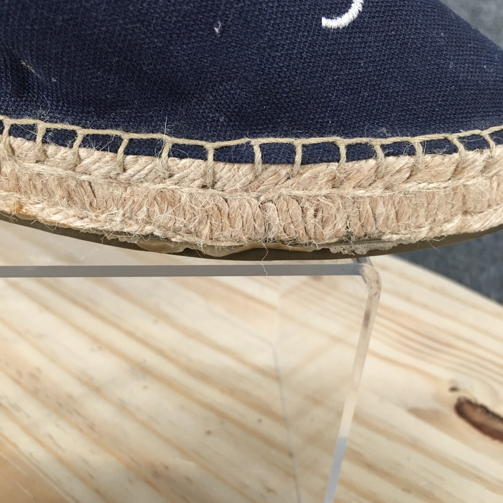 Aerie Shoes Womens 10 Super Shady Slip On Espadrille Loafer Flats Blue Canvas