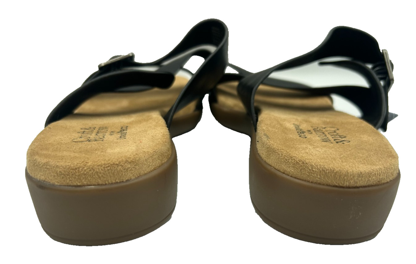 Croft & Barrow Women’s Laylah Slip On Fashion Sandals Black/Brown Size:8 155J