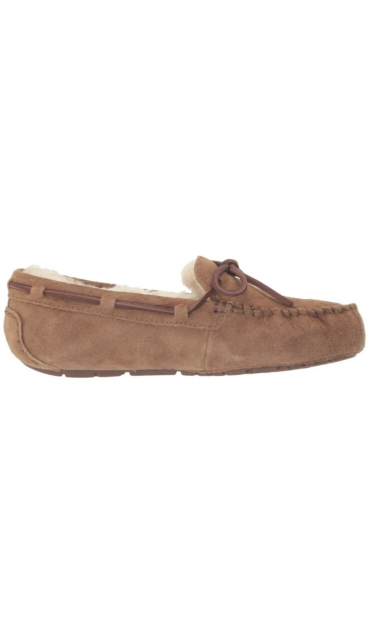 UGG DAKOTA MOCCASINS CHESTNUT FULLY LINED SHEARLING FUR SLIPPERS US 7/UK 5