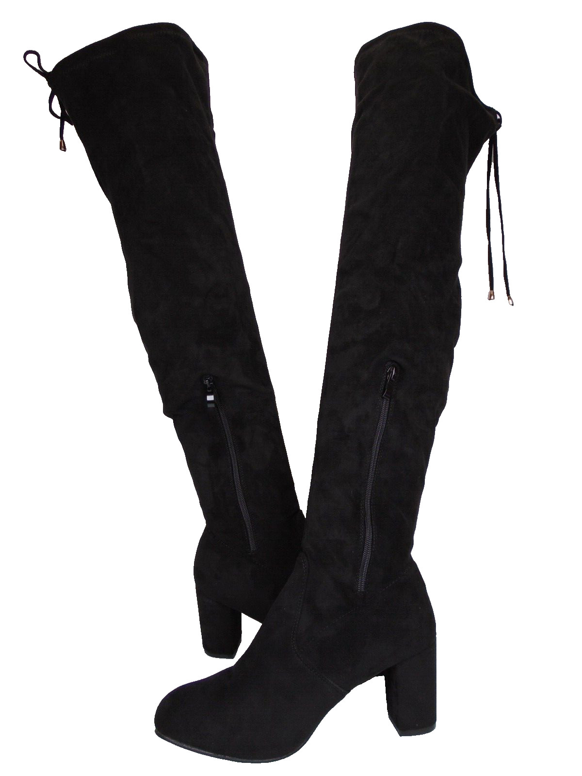 Women’s Vepose Over Knee Fashion Boots, Size 10.0 M, Black Micro Suede NEW 29957