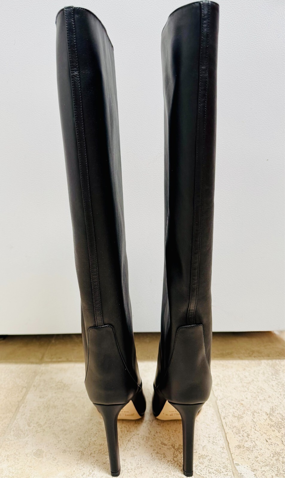 JIMMY CHOO-Mavis 100 Black Smooth Leather Knee-High Boots Size 36 – New with Box
