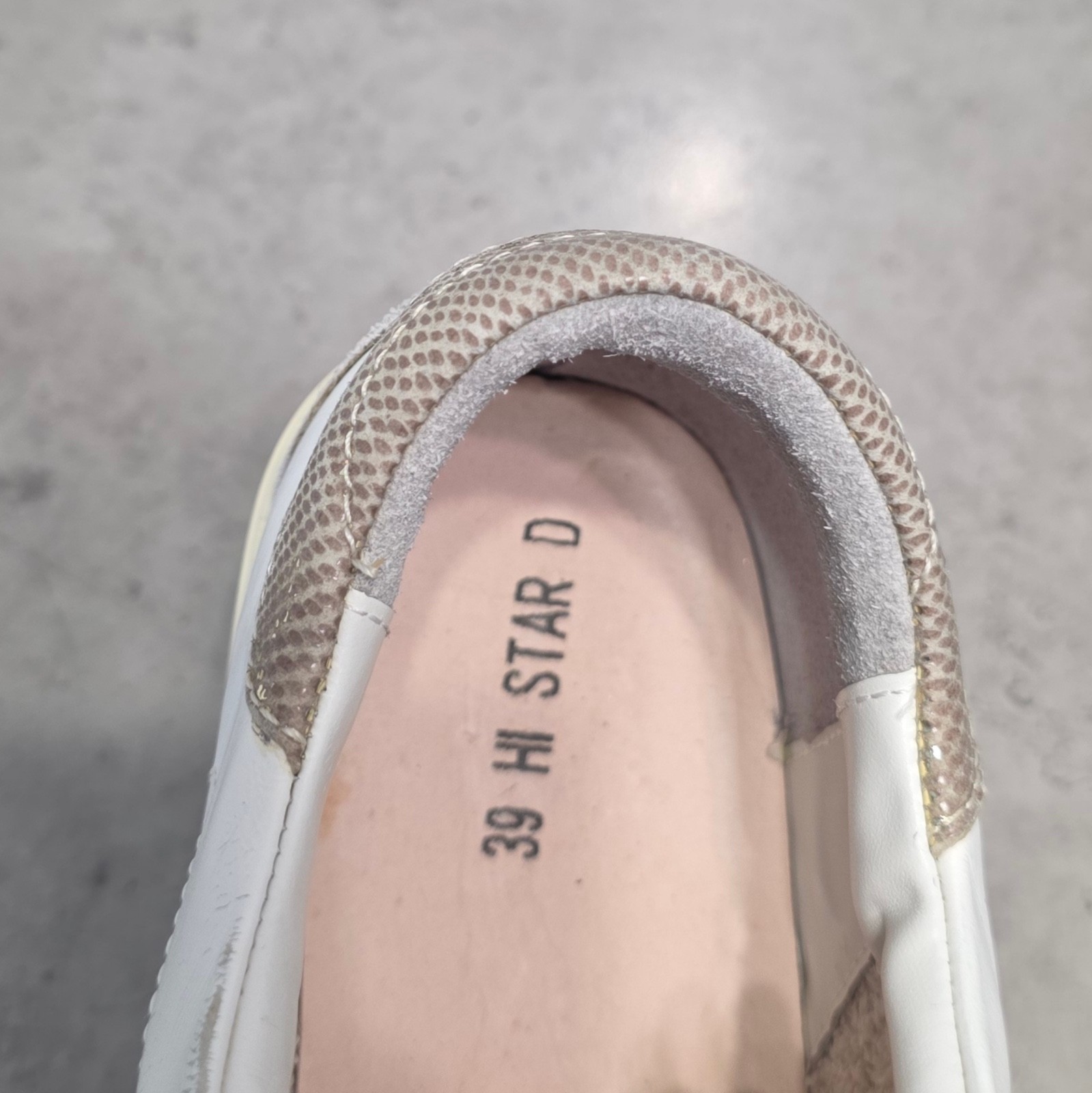 Golden Goose Hi Star Women’s Sneakers White Leather Platform Shoes Size 39
