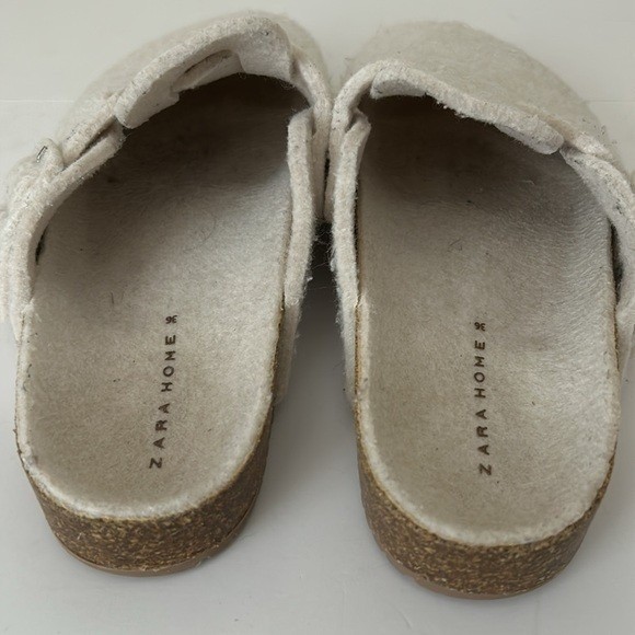 Zara Home Felt Lined Adjustable Buckle Mule Clog Sip On House Outdoor Slipper 36